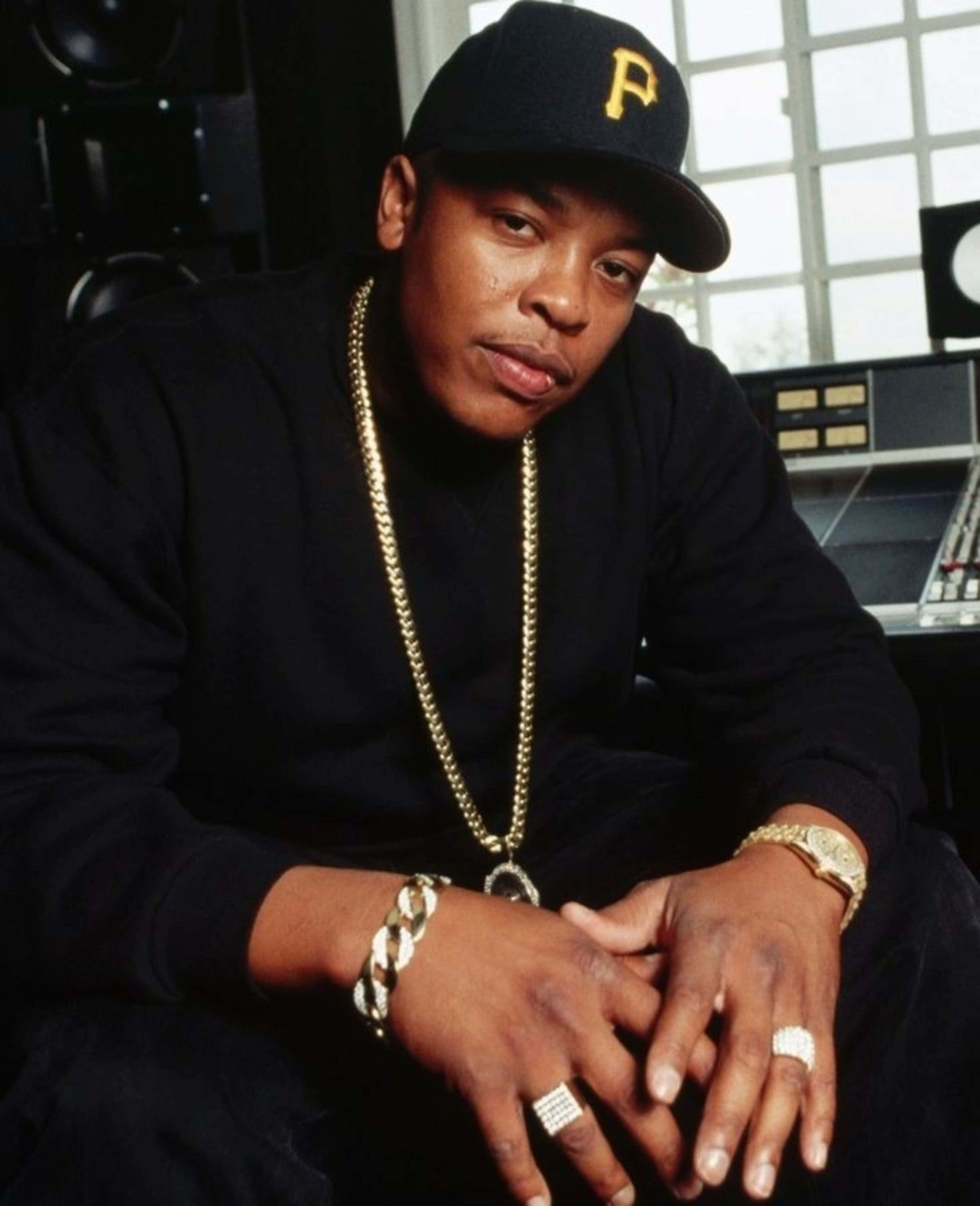 Dr Dre, studio, black cap, 2K Phone Wallpaper