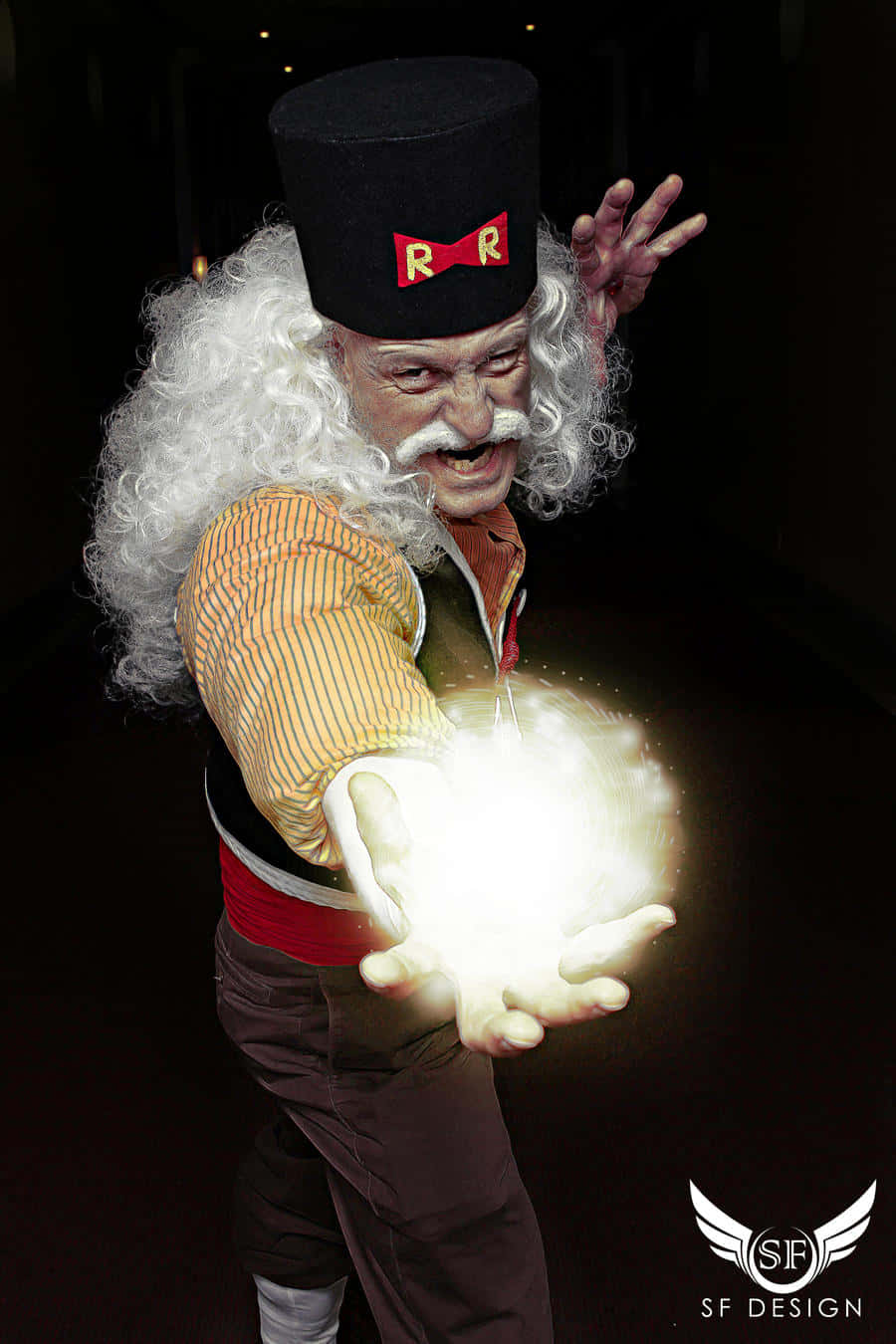 Dr Gero, tall hat, curly white wig, HD Phone Wallpaper