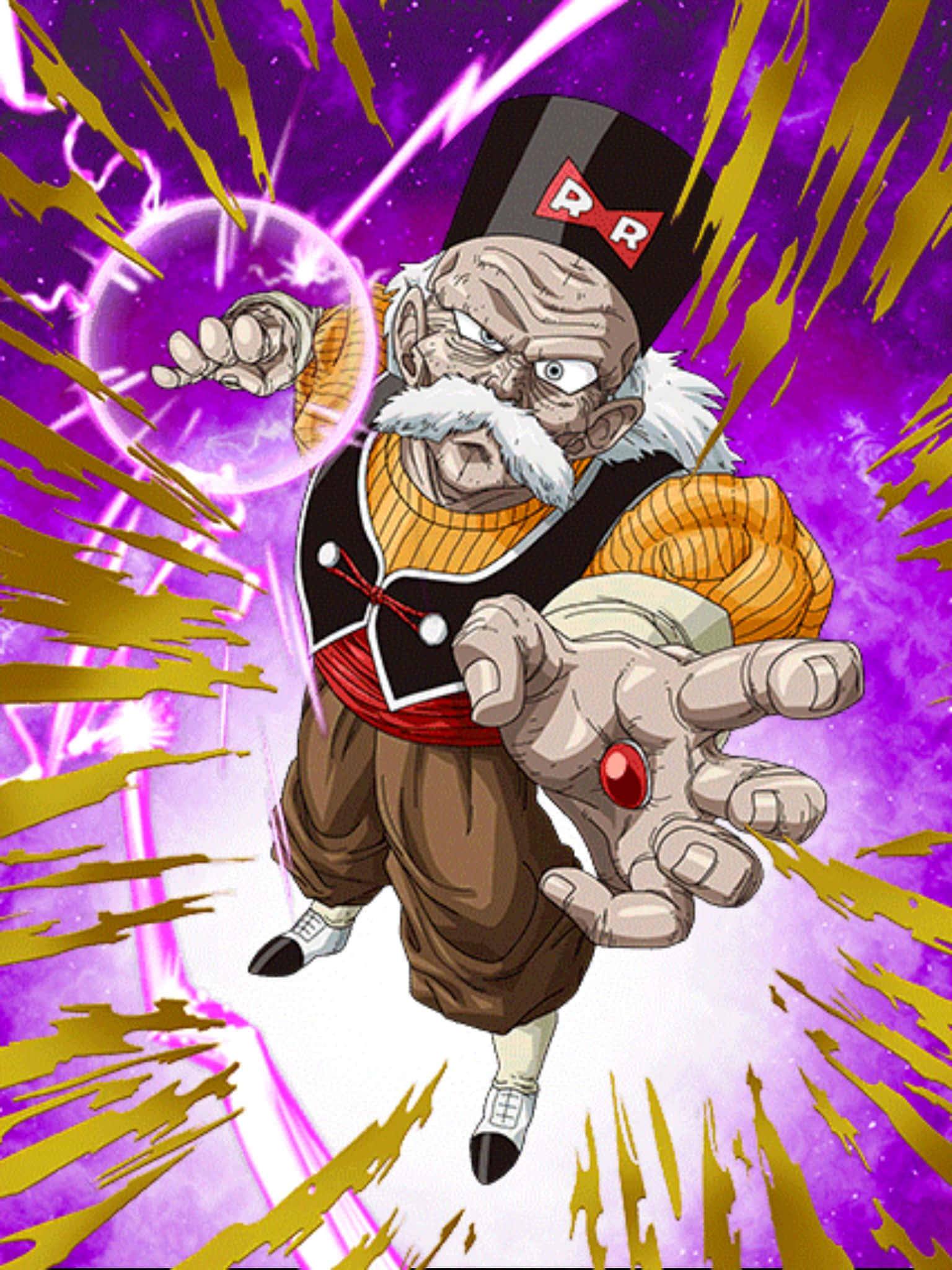 Dr Gero, black top hat, red RR emblem, Full HD Phone Wallpaper