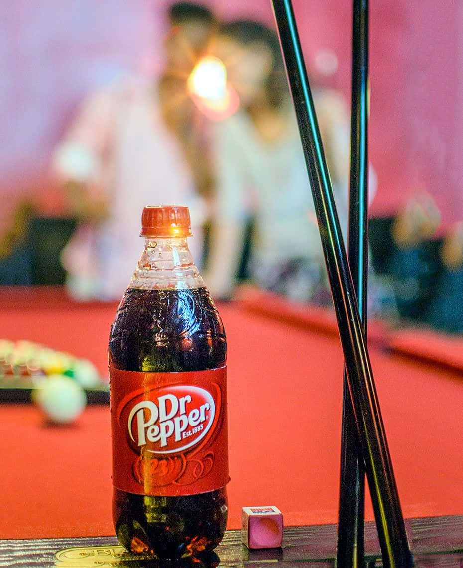 Dr Pepper, bottle, red pool table, SD Phone Wallpaper