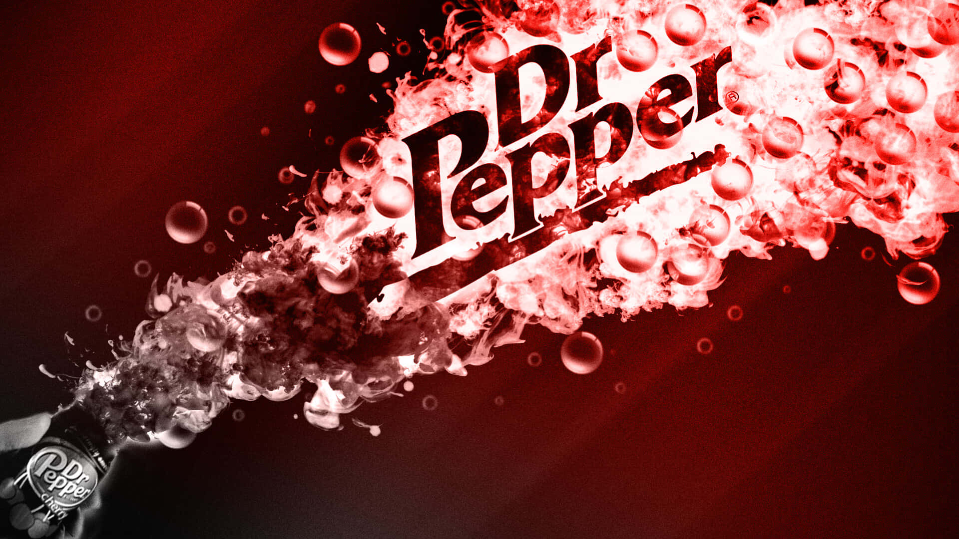 Dr Pepper, fiery red stream, bubbles, Full HD Desktop Wallpaper