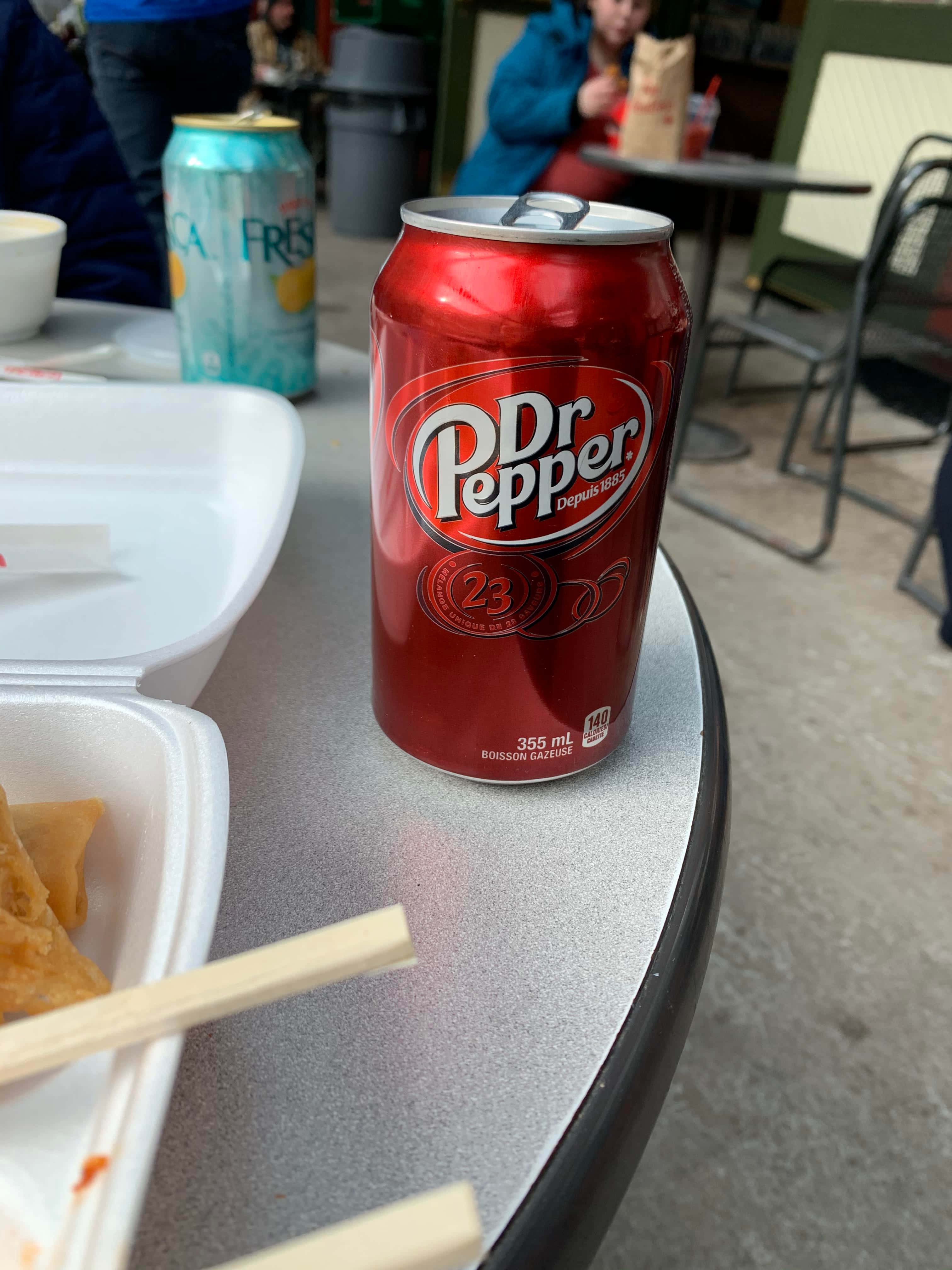 Dr Pepper, 23 can, gray table, 4K Phone Wallpaper