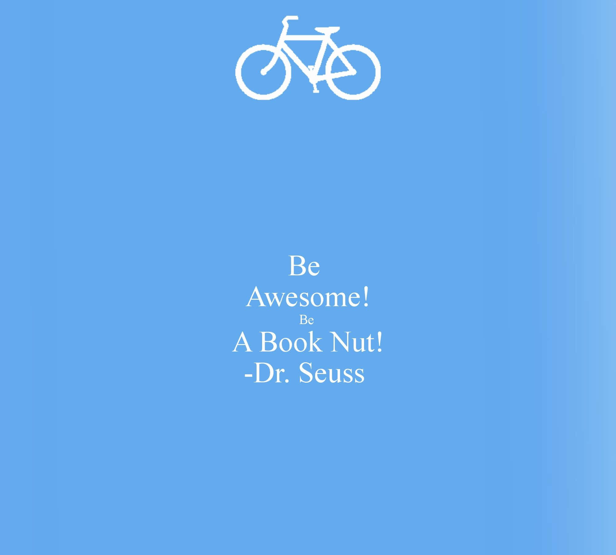 Dr Seuss, minimalist white bicycle icon, serene gradient blue background, Full HD Desktop Wallpaper