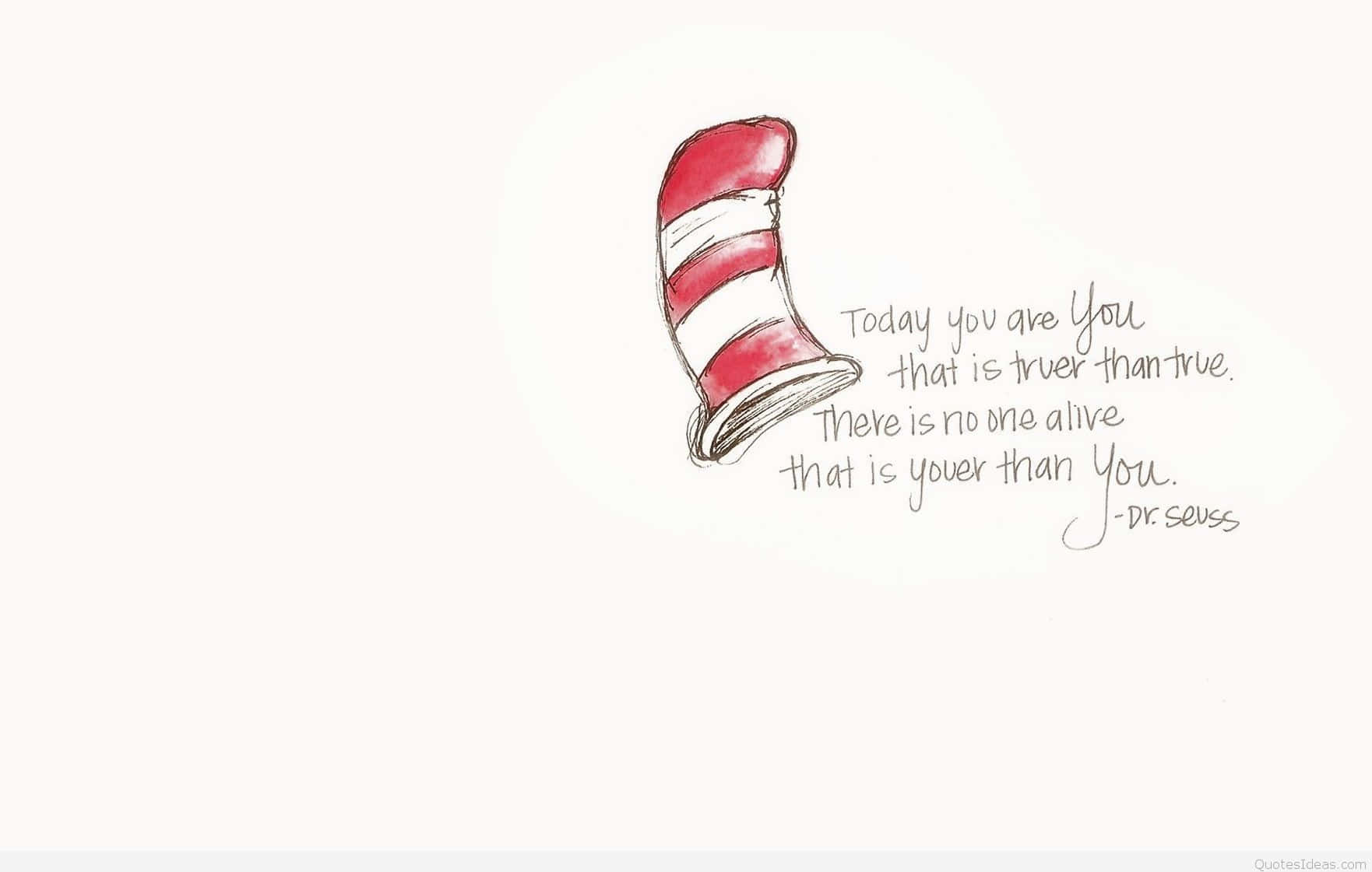 Dr Seuss, red and white striped hat, cursive, HD Desktop Wallpaper