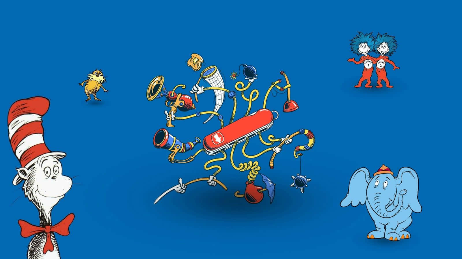Dr Seuss, Dr Seuss characters, Swiss army knife, HD Desktop Wallpaper
