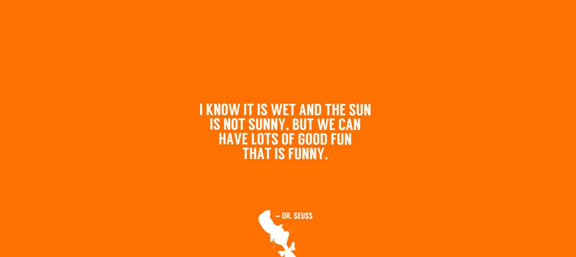 Dr. Seuss, vibrant orange, bold white text, Full HD Desktop Wallpaper