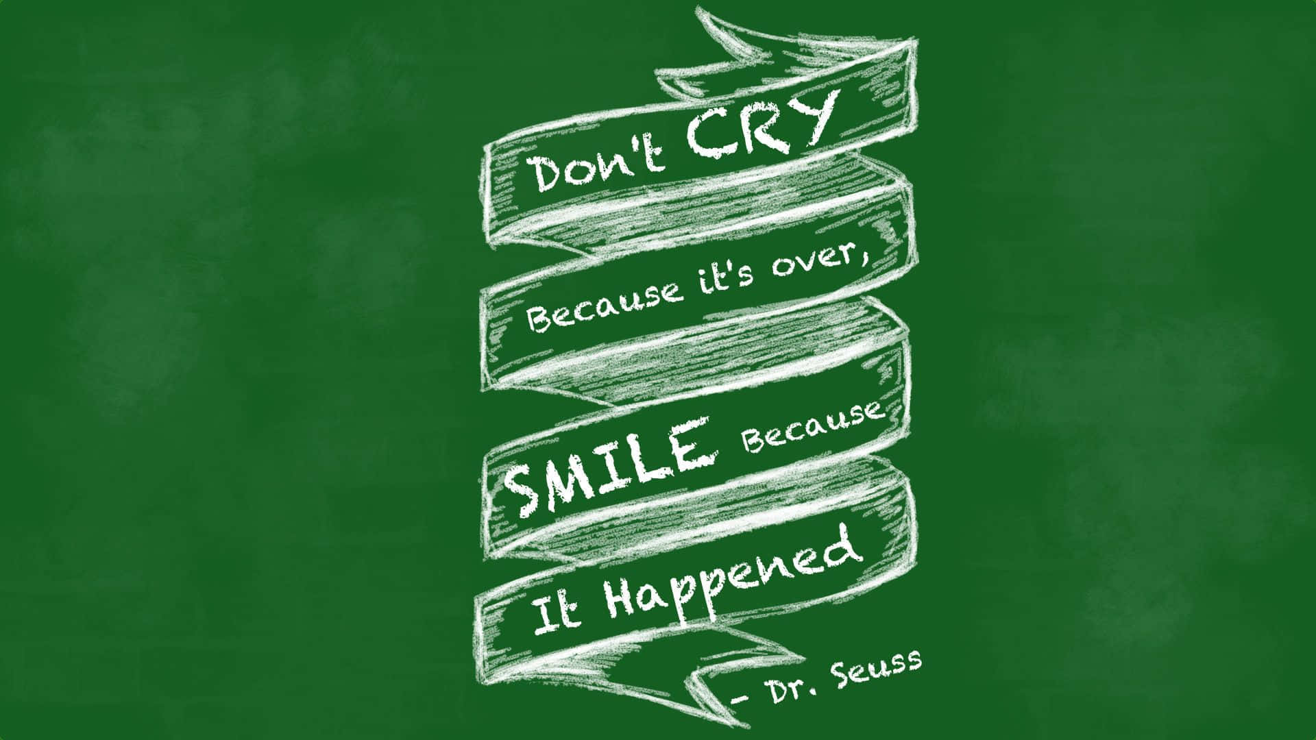 Dr. Seuss, chalk-style lettering, green chalkboard, Full HD Desktop Wallpaper