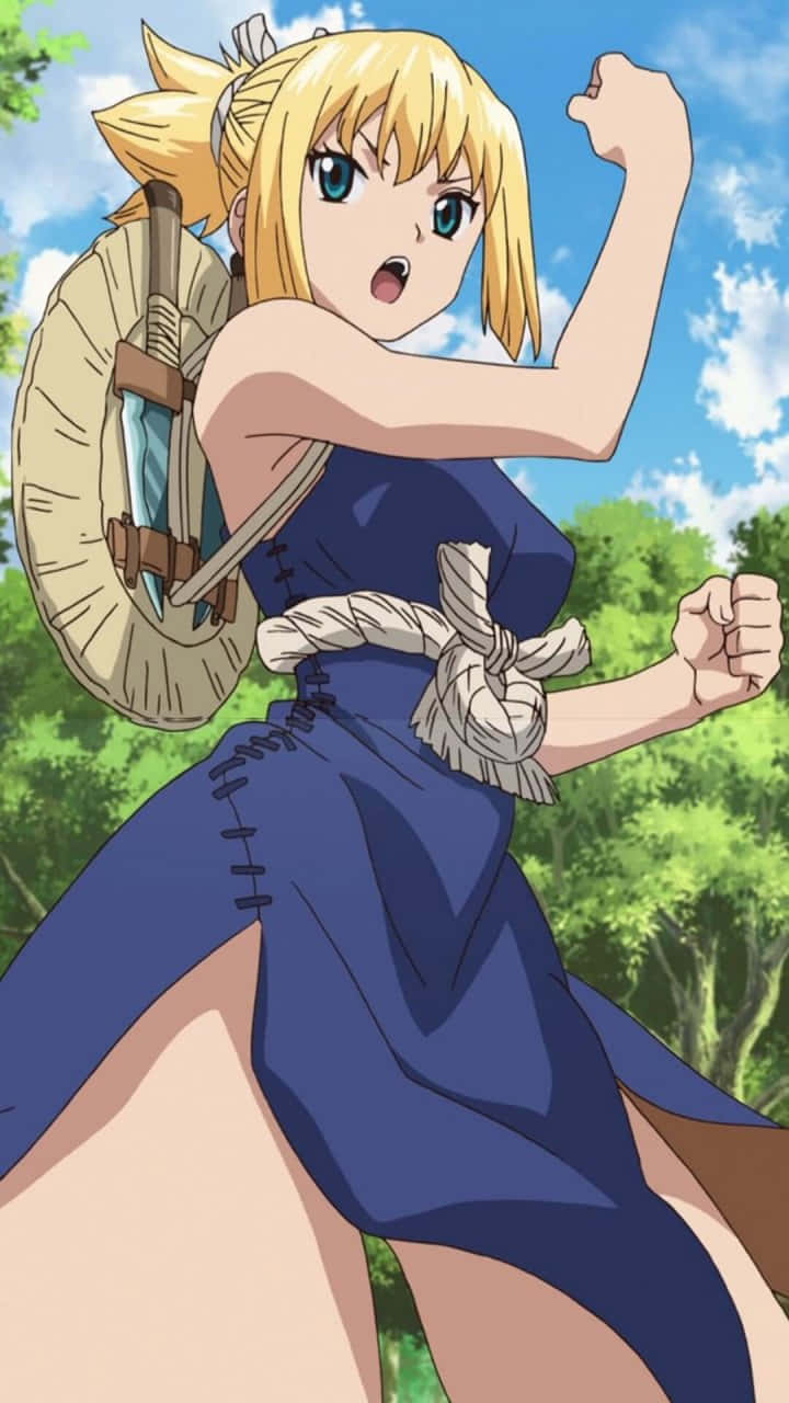 Dr Stone Kohaku, blonde hair, blue eyes, HD Phone Wallpaper