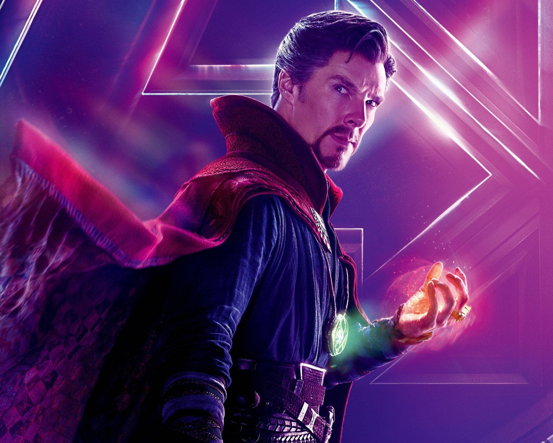Dr Strange, glowing left hand, dark robe, Full HD Desktop Wallpaper