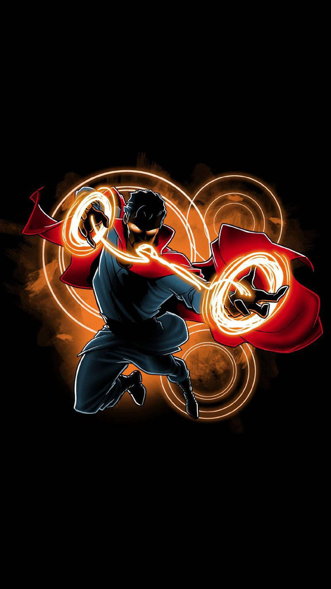 Dr Strange, dark robe, red cape, Full HD Phone Wallpaper