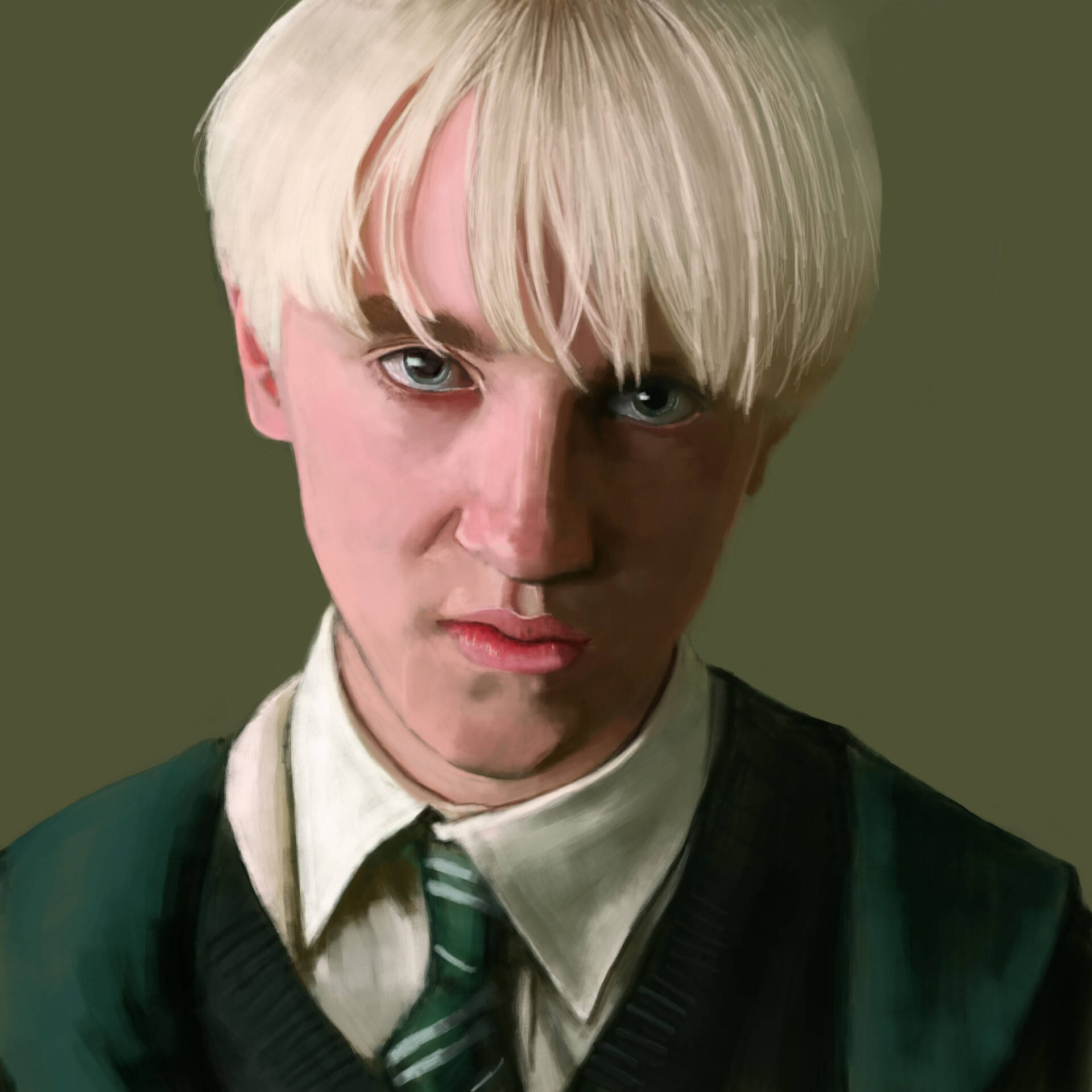 Draco Malfoy, platinum blonde hair, intense blue eyes, Full HD Desktop Wallpaper