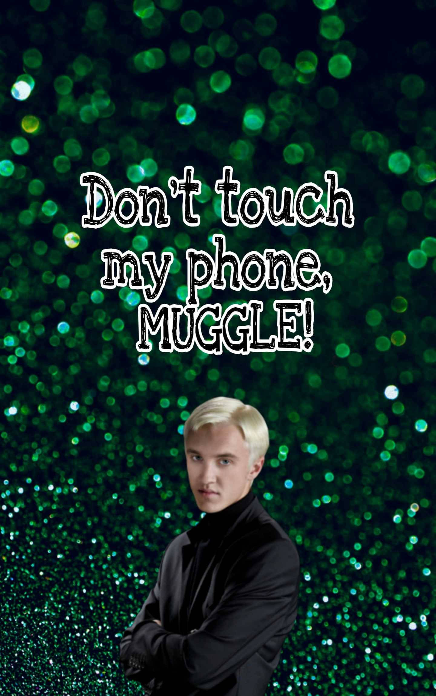Draco Malfoy, black turtleneck, sparkling green bokeh background, Full HD Phone Wallpaper