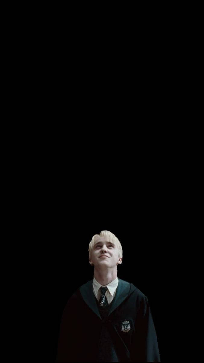 Draco Malfoy, platinum blonde hair, dark robe, SD Phone Wallpaper