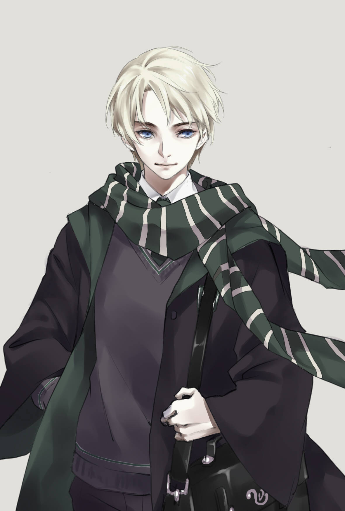 Draco Malfoy, anime, silver hair, HD Phone Wallpaper
