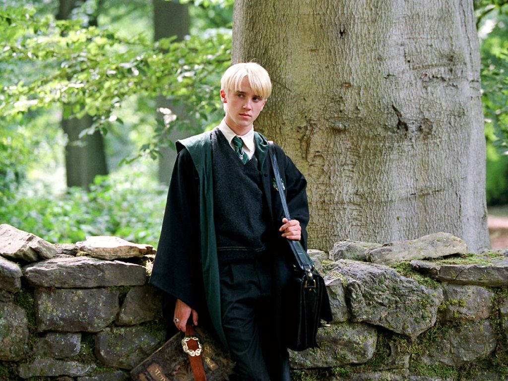 Draco Malfoy, monster aesthetic, dark school uniform, SD Desktop Wallpaper