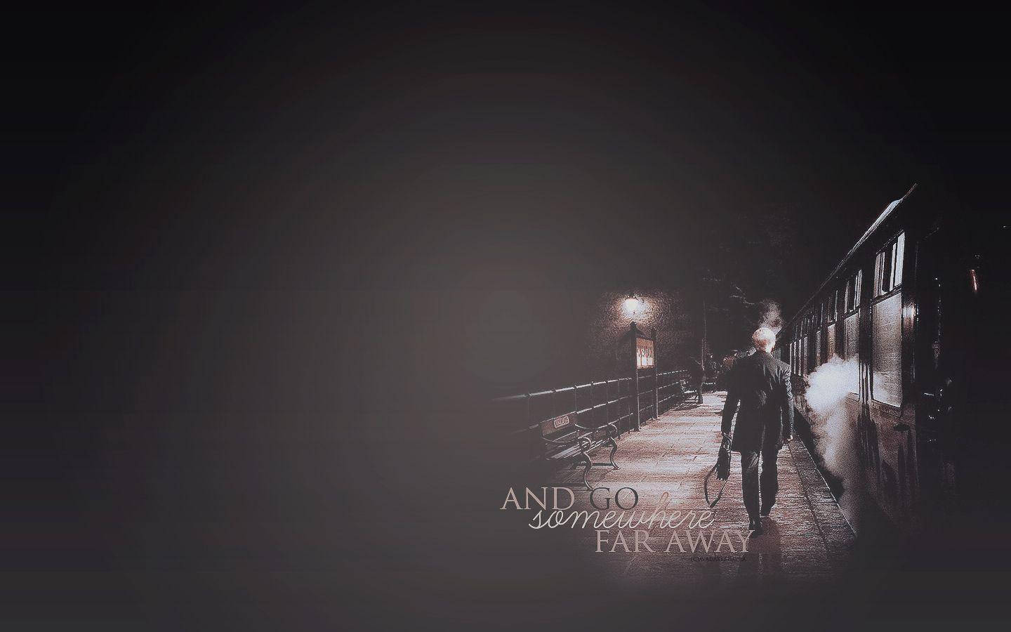 Draco Malfoy, dark path aesthetic, steam train, HD Desktop Wallpaper