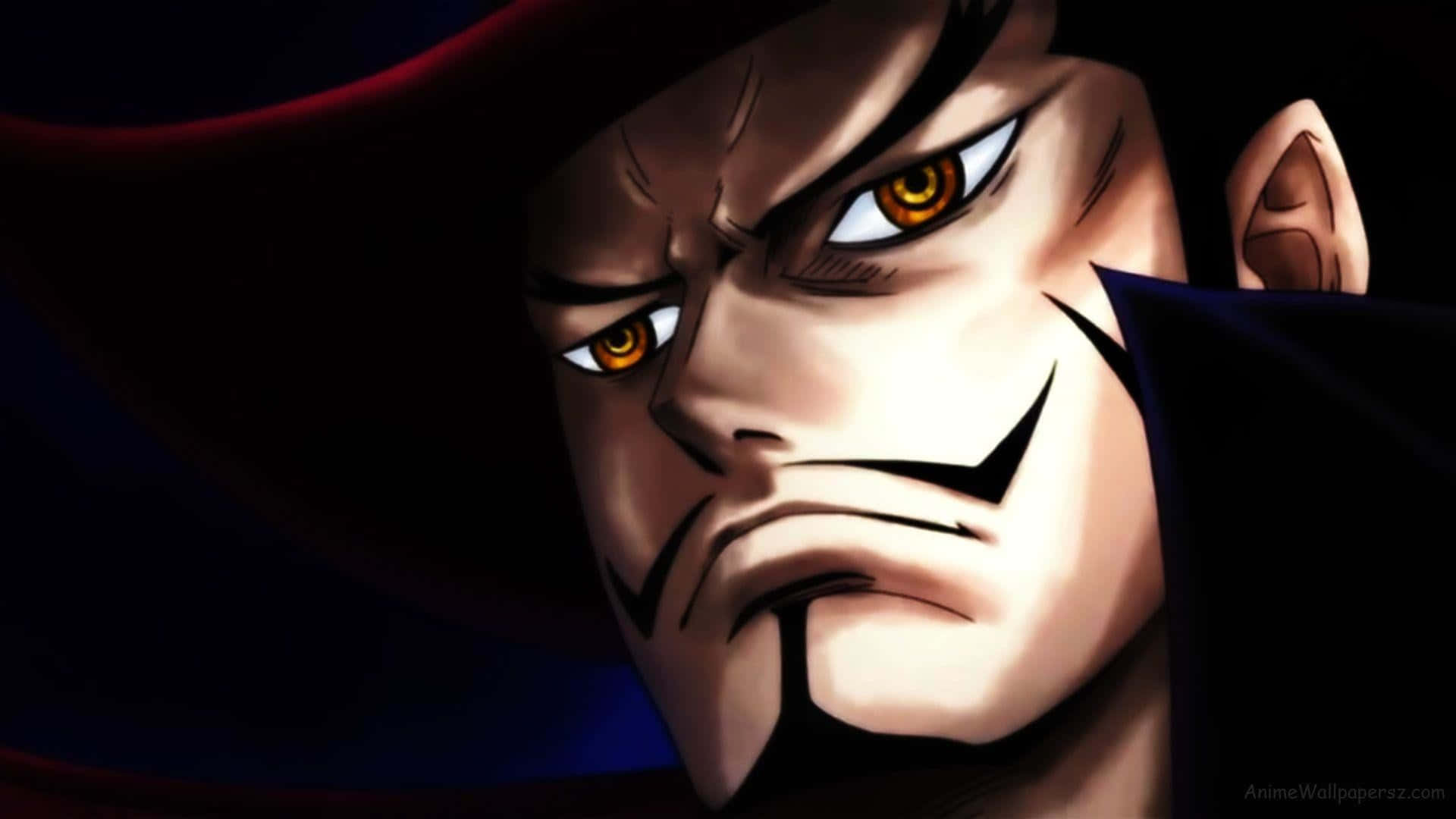 Dracule Mihawk, orange eyes, stern expression, Full HD Desktop Wallpaper