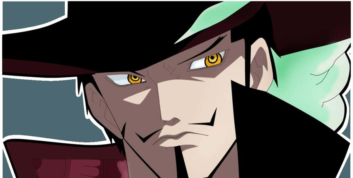 Dracule Mihawk, anime character, intense yellow eyes, SD Desktop Wallpaper