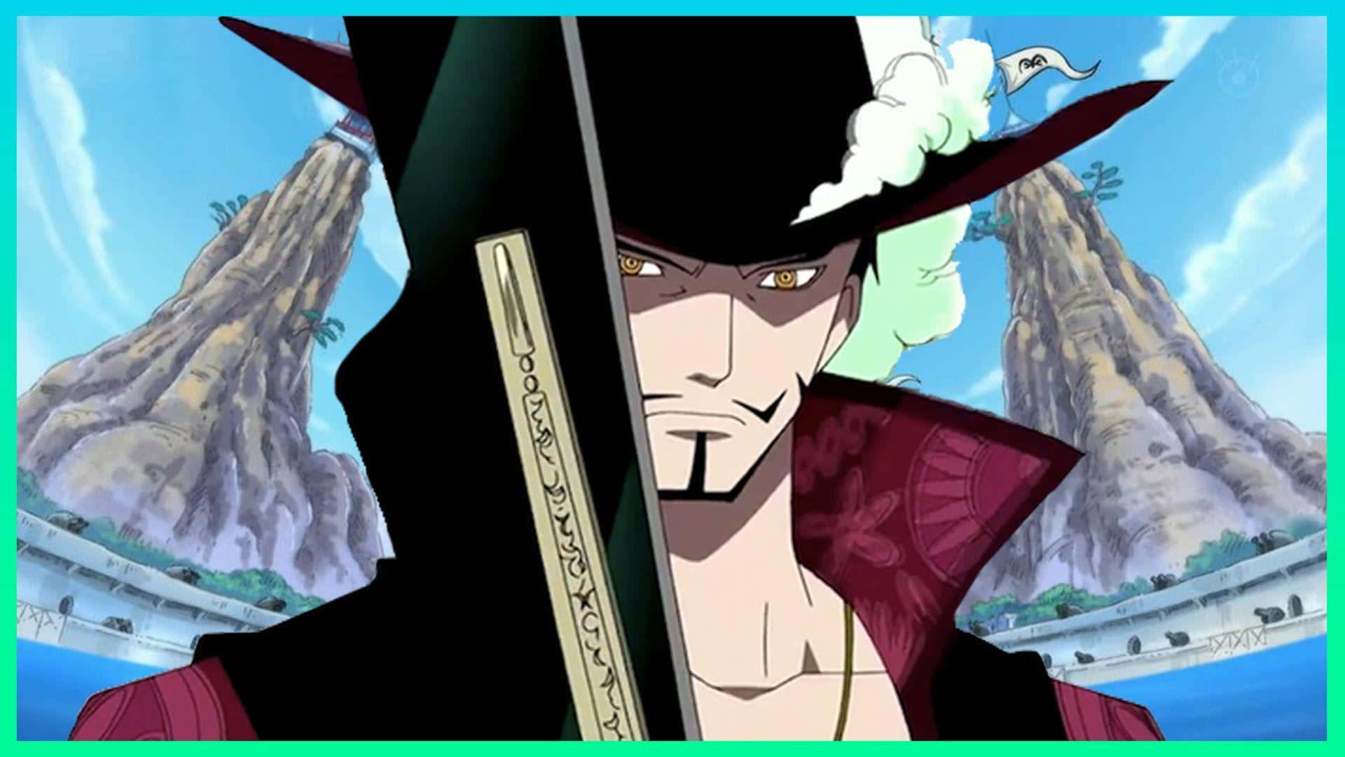 Dracule Mihawk, black hat, sword, Full HD Desktop Wallpaper