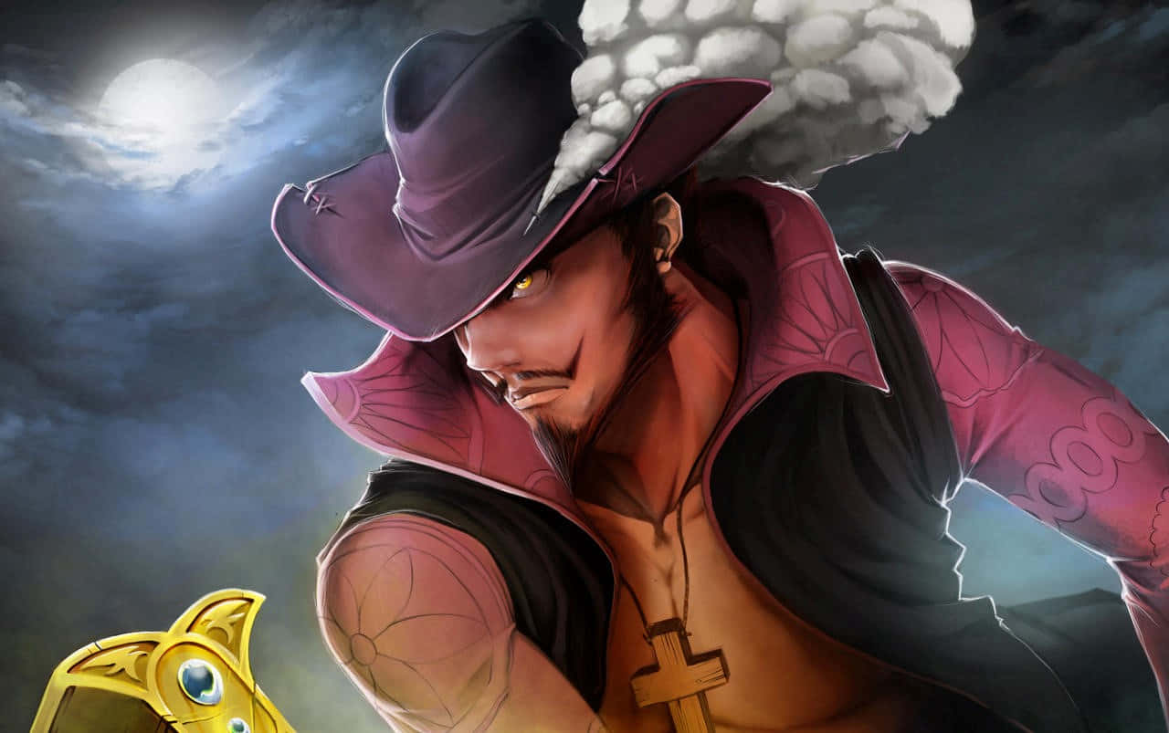 Dracule Mihawk, purple hat, smoke cloud, HD Desktop Wallpaper