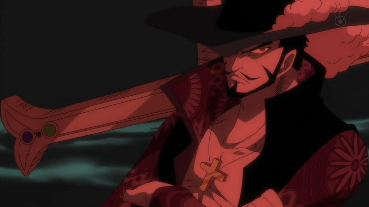 Dracule Mihawk, red cross necklace, ornate coat, HD Desktop Wallpaper