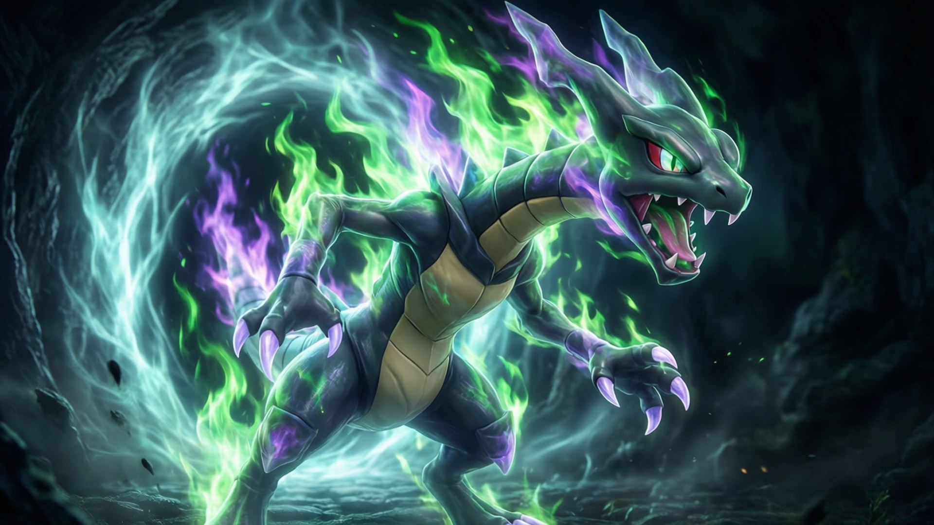 Dragapult, spectral portal, Full HD Desktop Wallpaper