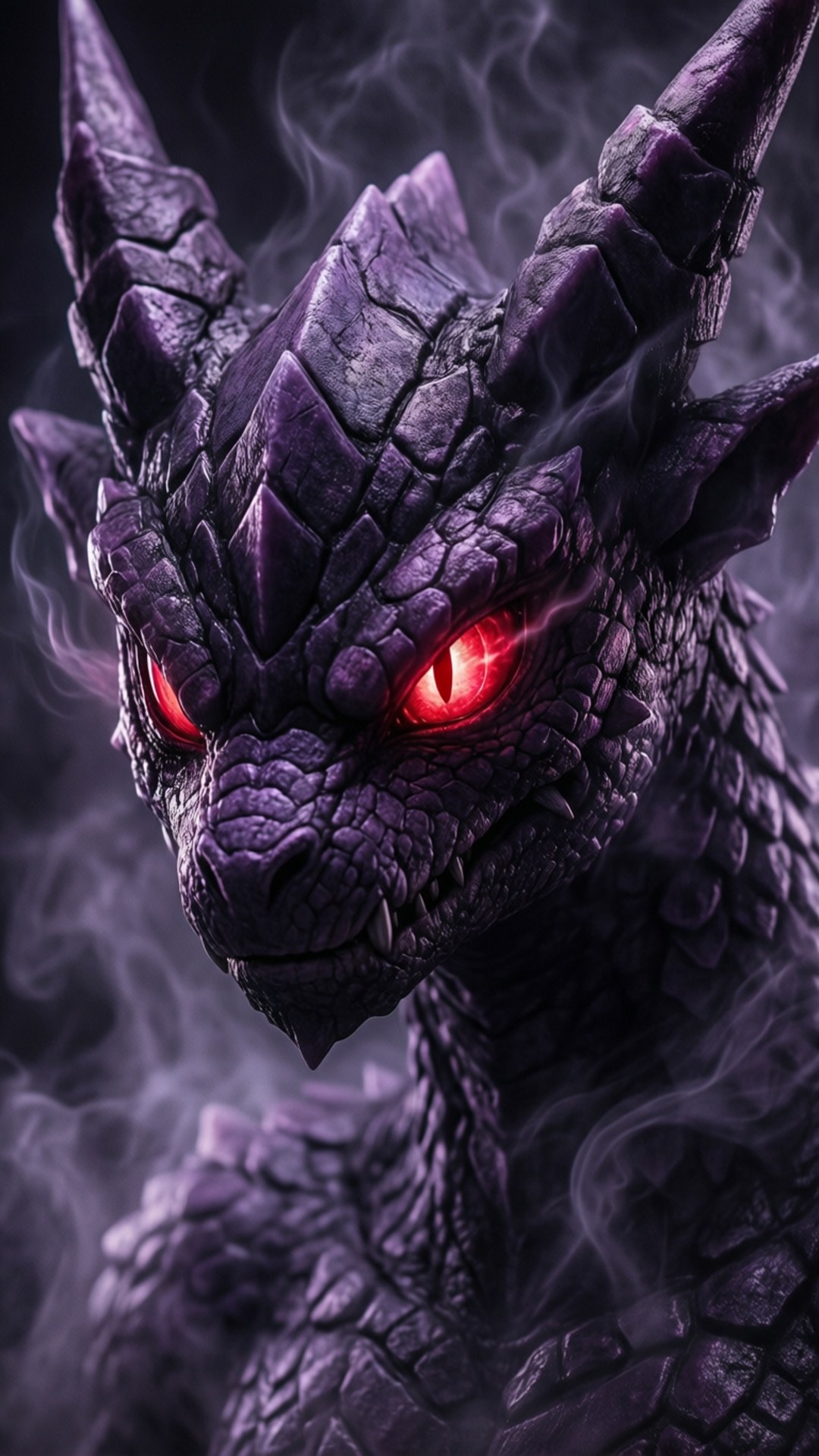 Dragapult, purple, glowing red eyes, Full HD Phone Wallpaper