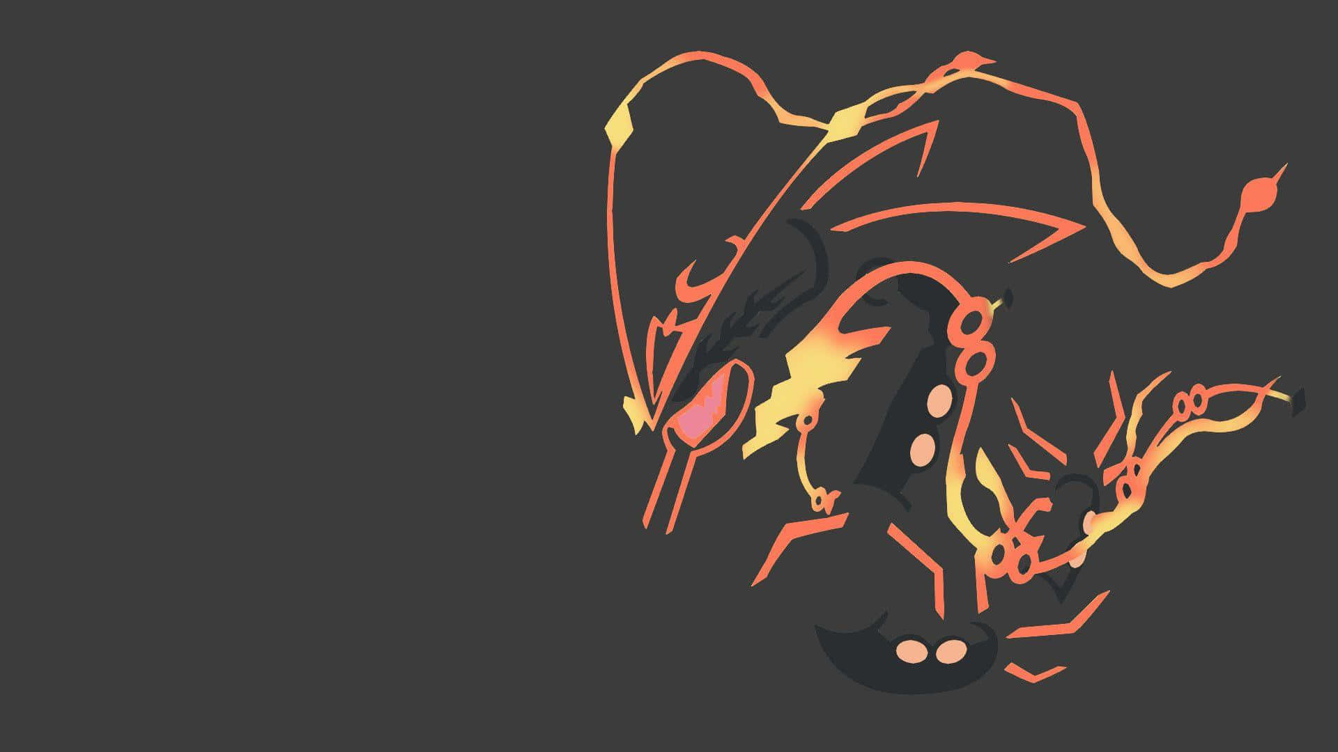 abstract dragon artwork, fiery creature, glowing orange and yellow outlines, Full HD Desktop Wallpaper