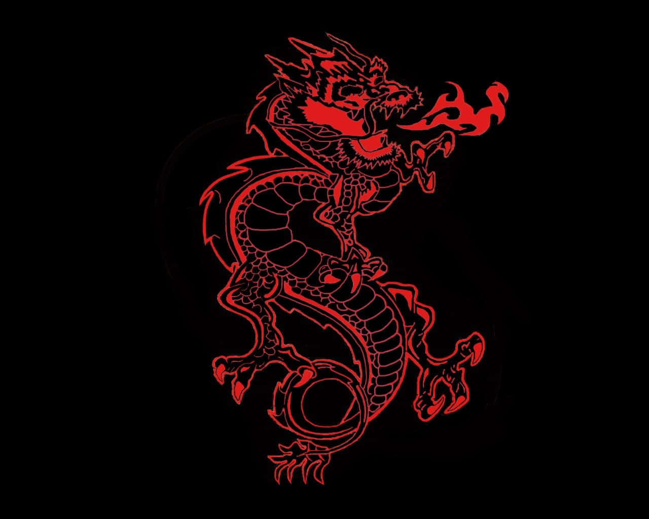 Red Dragon, glowing red, intricate scales, HD Desktop Wallpaper