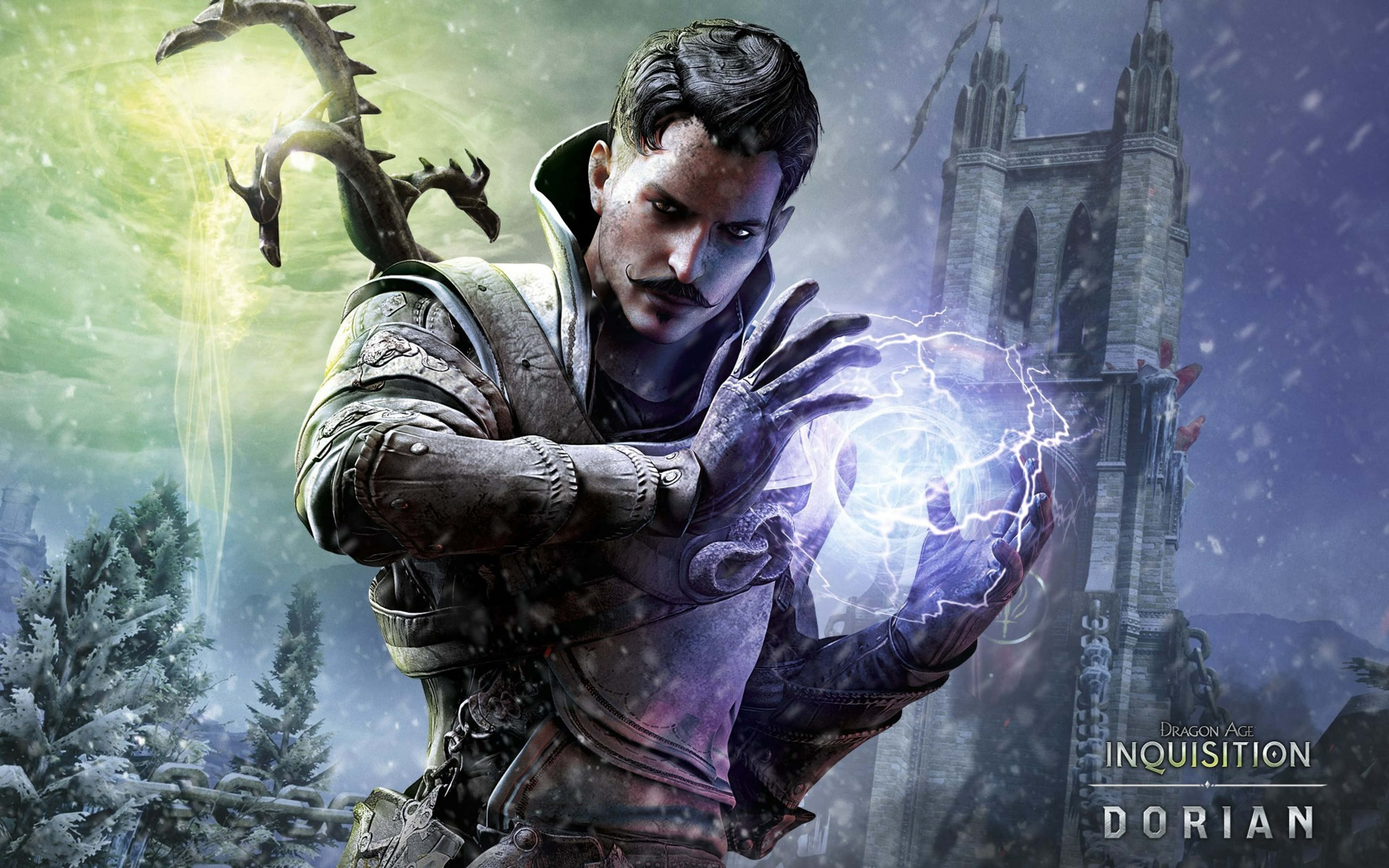Dragon Age, 4K, glowing blue lightning, 4K Desktop Wallpaper