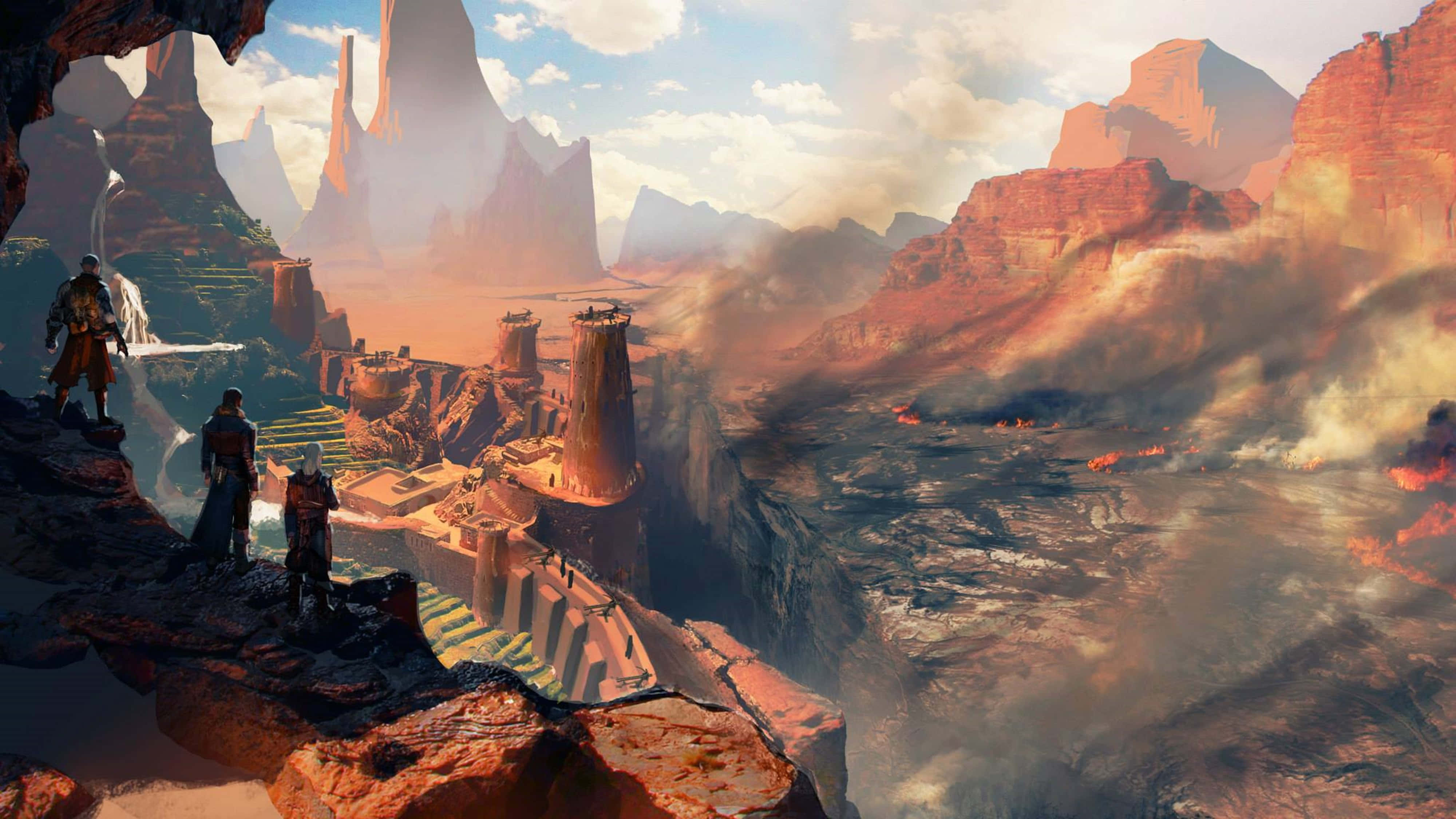 Dragon Age 4K, cliff, vast canyon, 4K Desktop Wallpaper