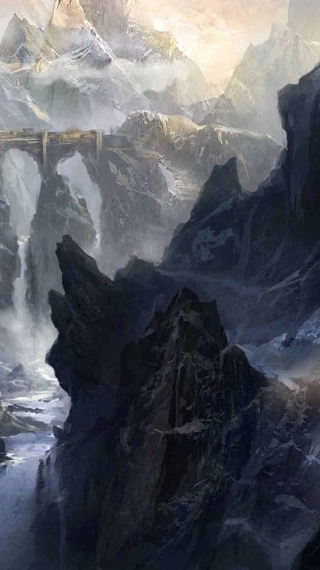 Dragon Age Inquisition, mountains, snow-capped peaks, Full HD Phone Wallpaper