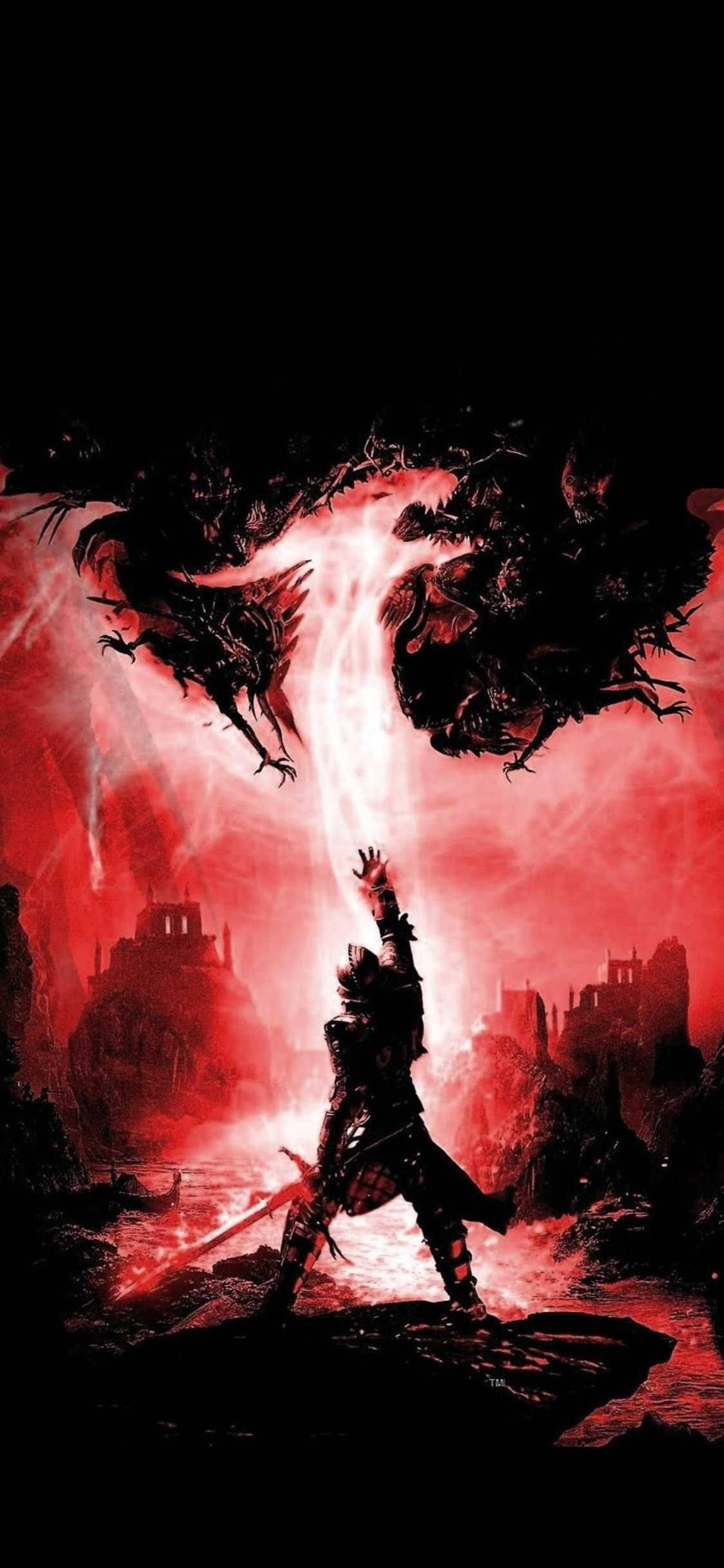 Dragon Age Inquisition, lone warrior, dark armor, Full HD Phone Wallpaper