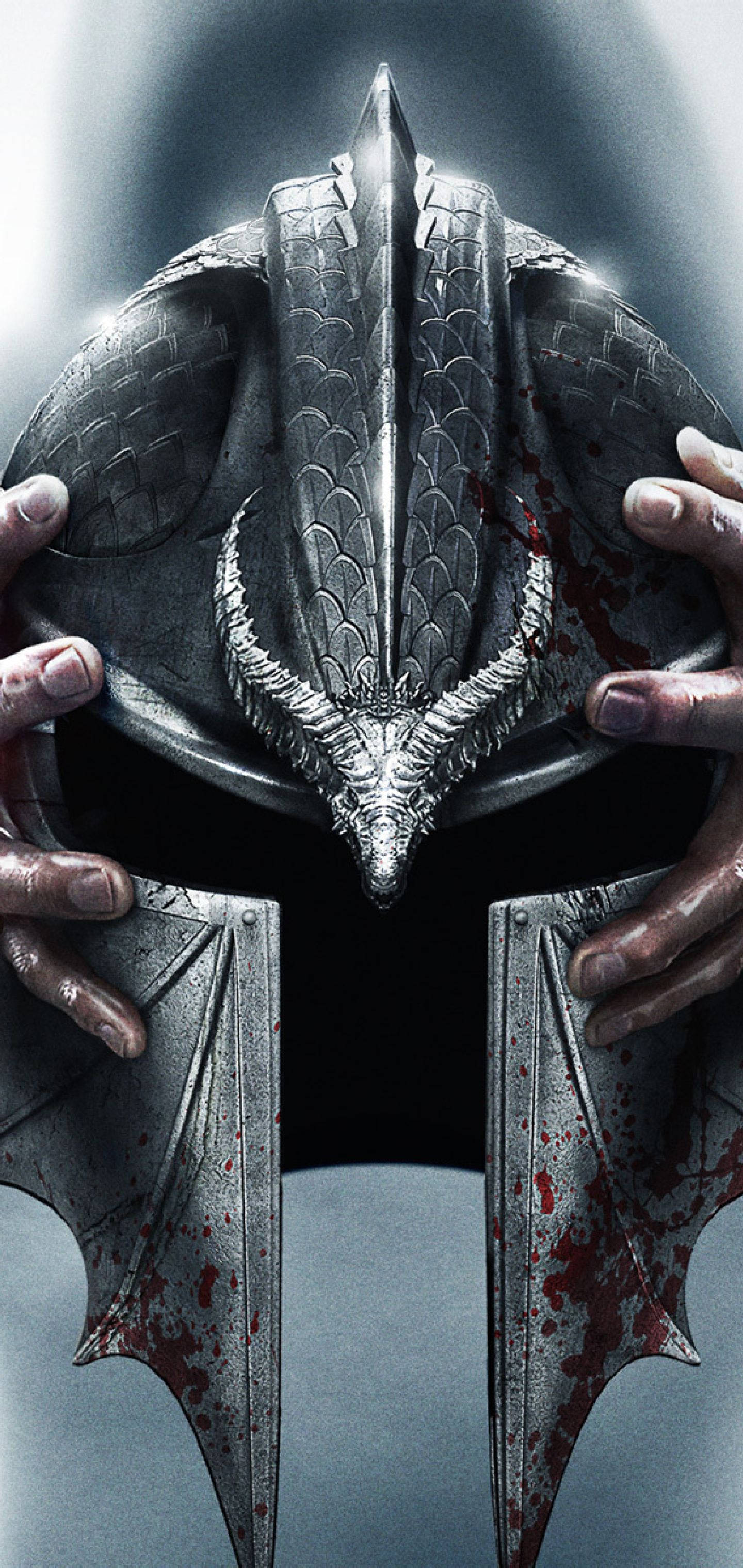 Dragon Age Inquisition, dragon-scale helmet, bat-winged shoulder guards, 2K Phone Wallpaper