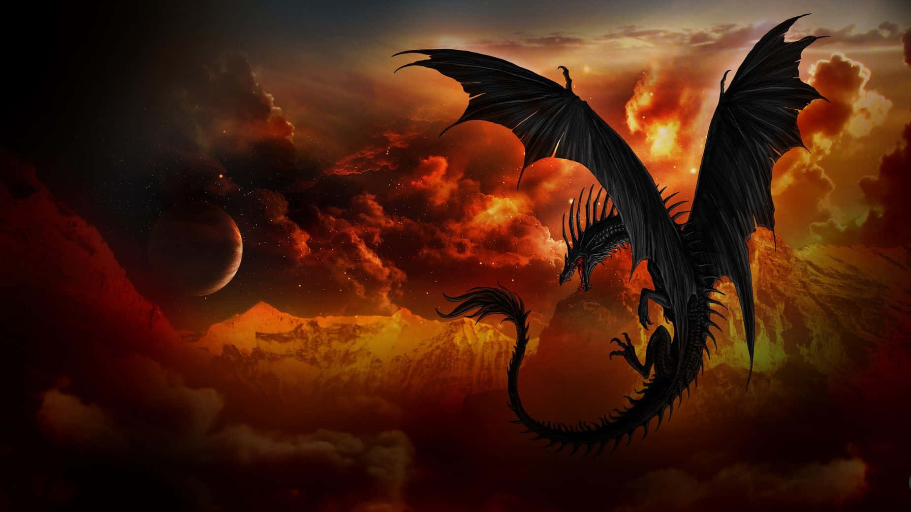 1080p dragon, dragon fantasy video game, black dragon, HD Desktop Wallpaper