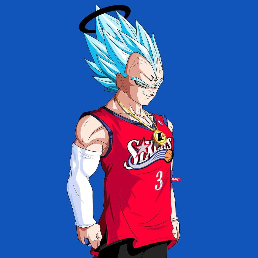 Dragon Ball Z, blue spiky hair, halo, SD Desktop Wallpaper