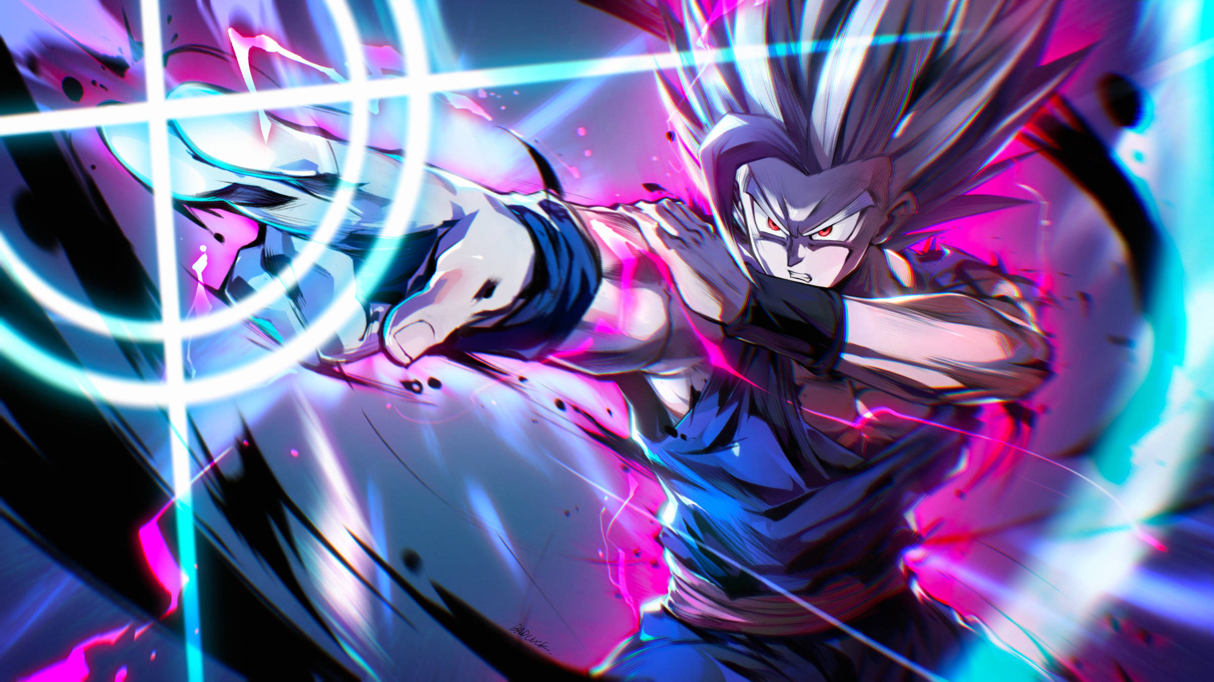 Dragon Ball, spiky hair, glowing eyes, Full HD Desktop Wallpaper