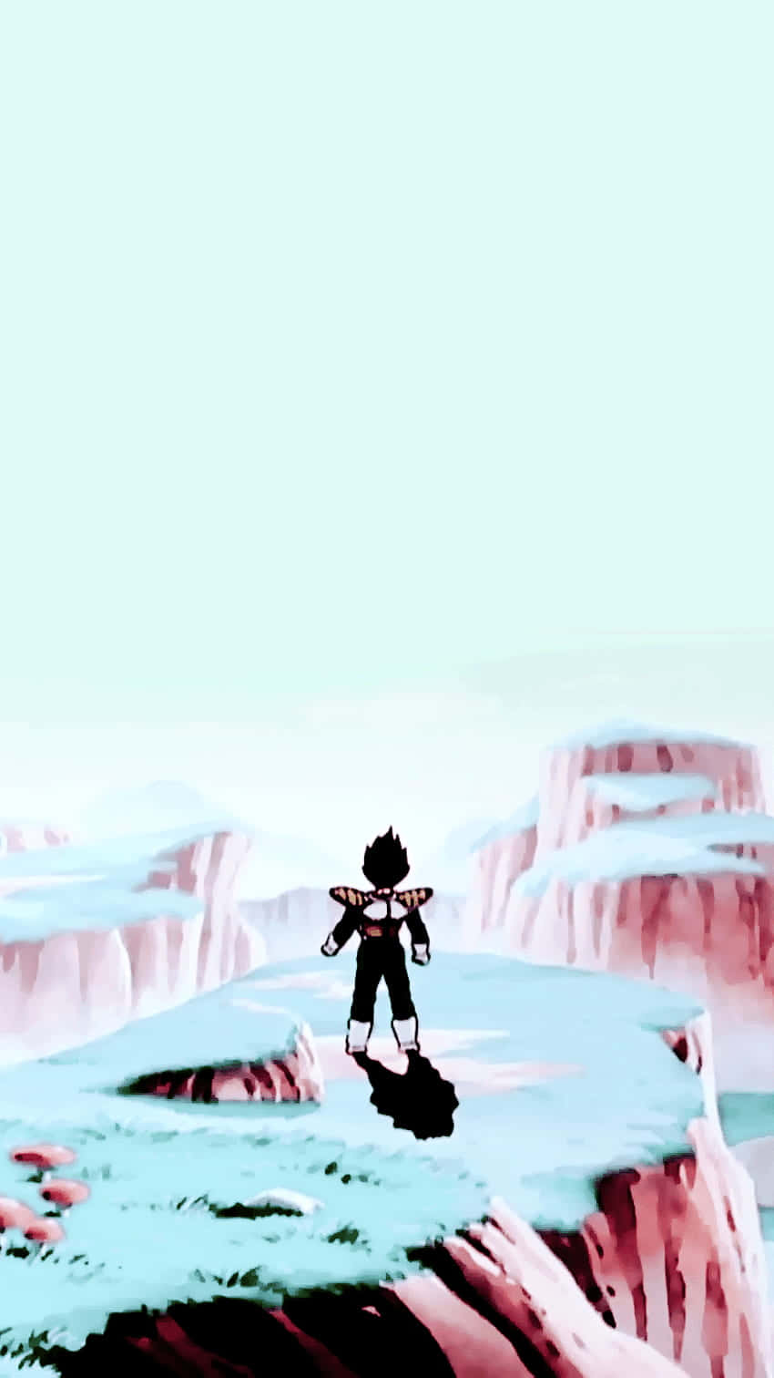 Dragon Ball, lone warrior, snowy cliff, HD Phone Wallpaper