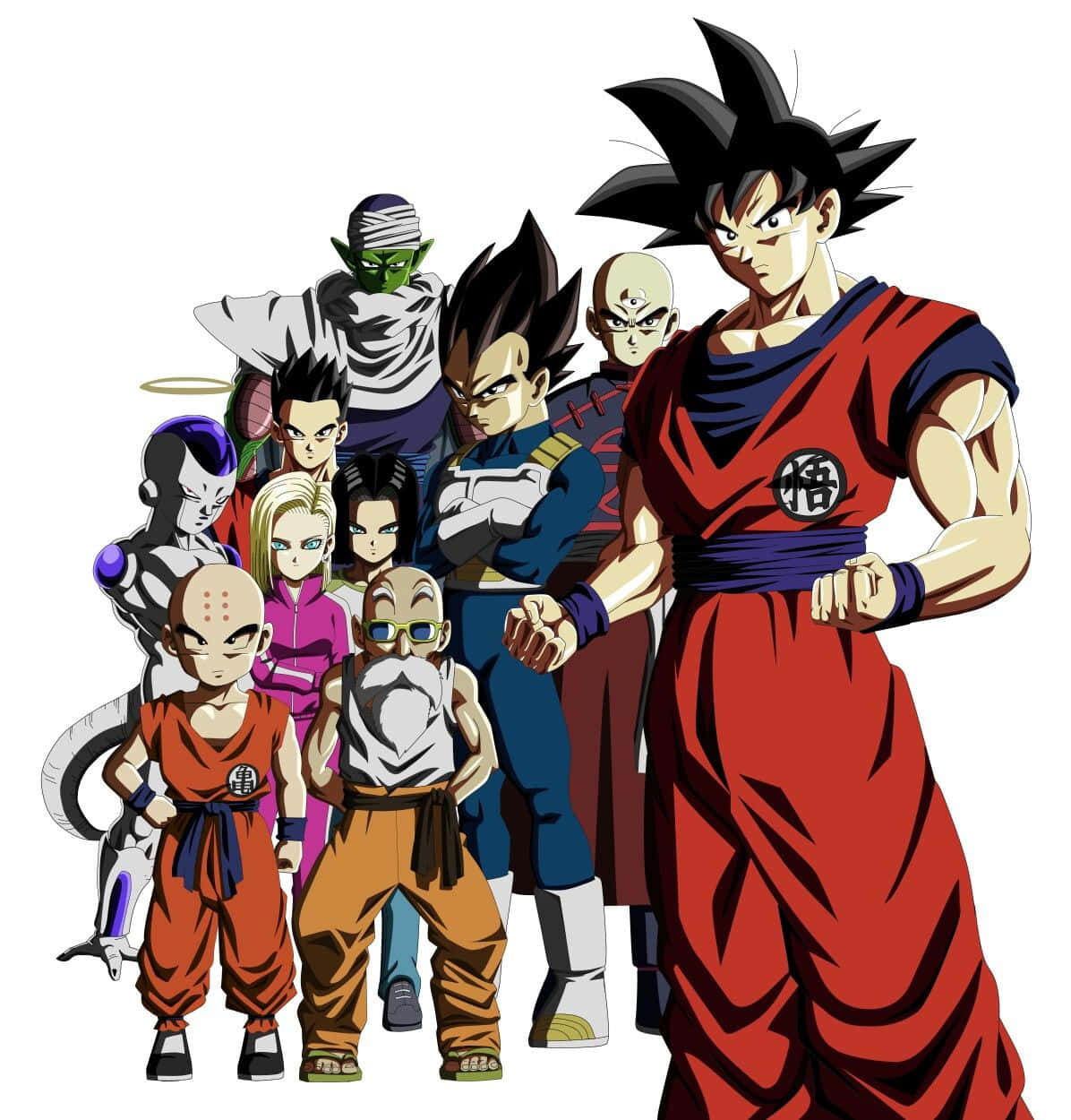 Dragon Ball Characters, Dragon Ball anime characters, white background, SD Phone Wallpaper