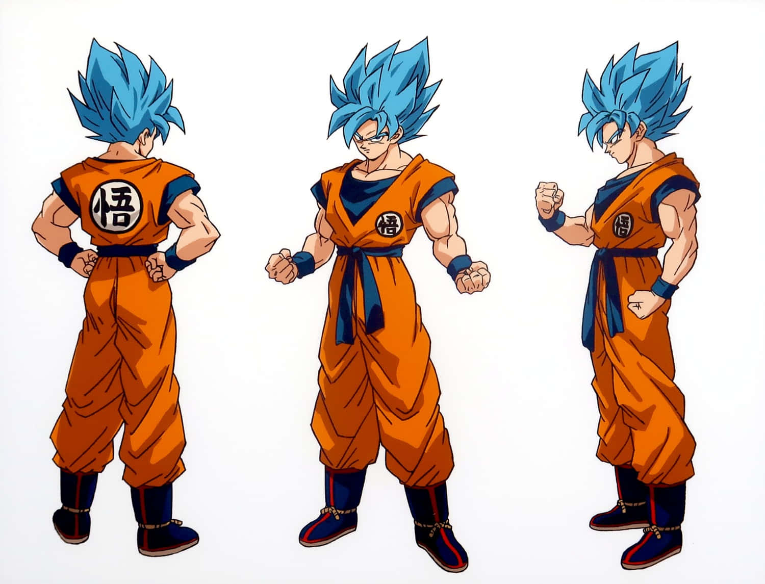 Dragon Ball, blue-haired anime warrior, orange gi, HD Desktop Wallpaper