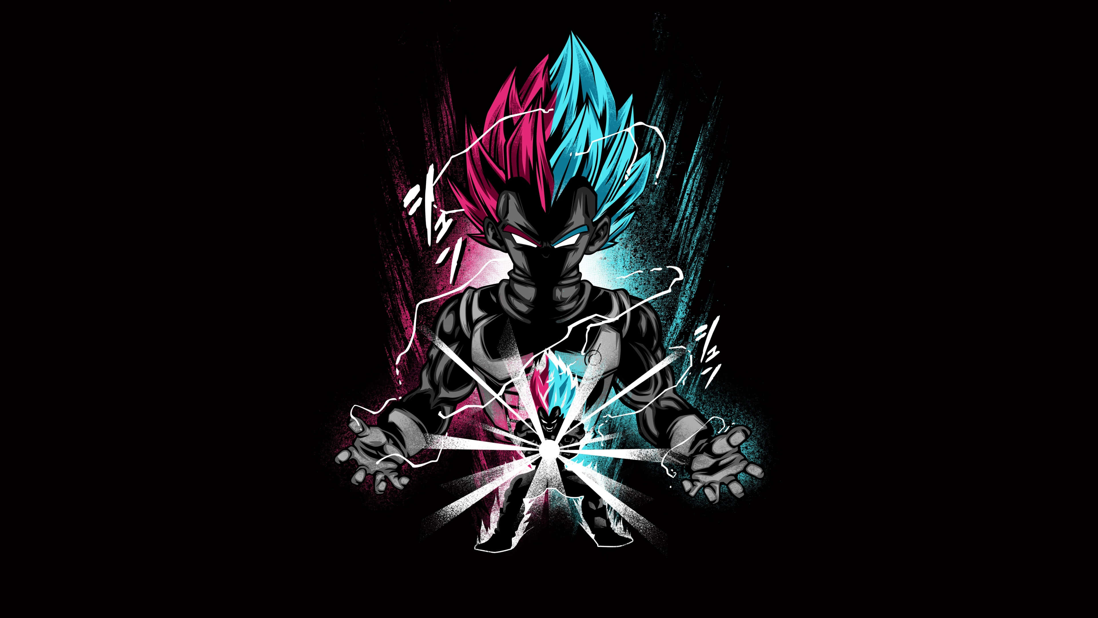 Dragon Ball, anime warrior, spiky pink and blue hair, 4K Desktop Wallpaper