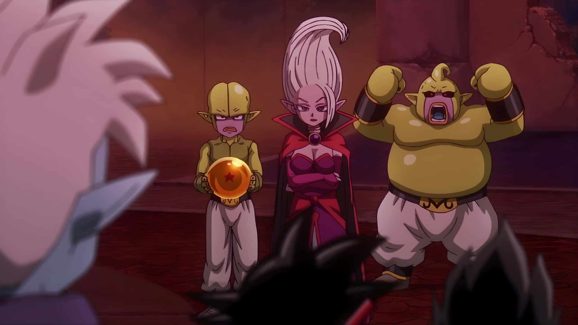 Dragon Ball Daima, villains gathering, dim red room, Full HD Desktop Wallpaper