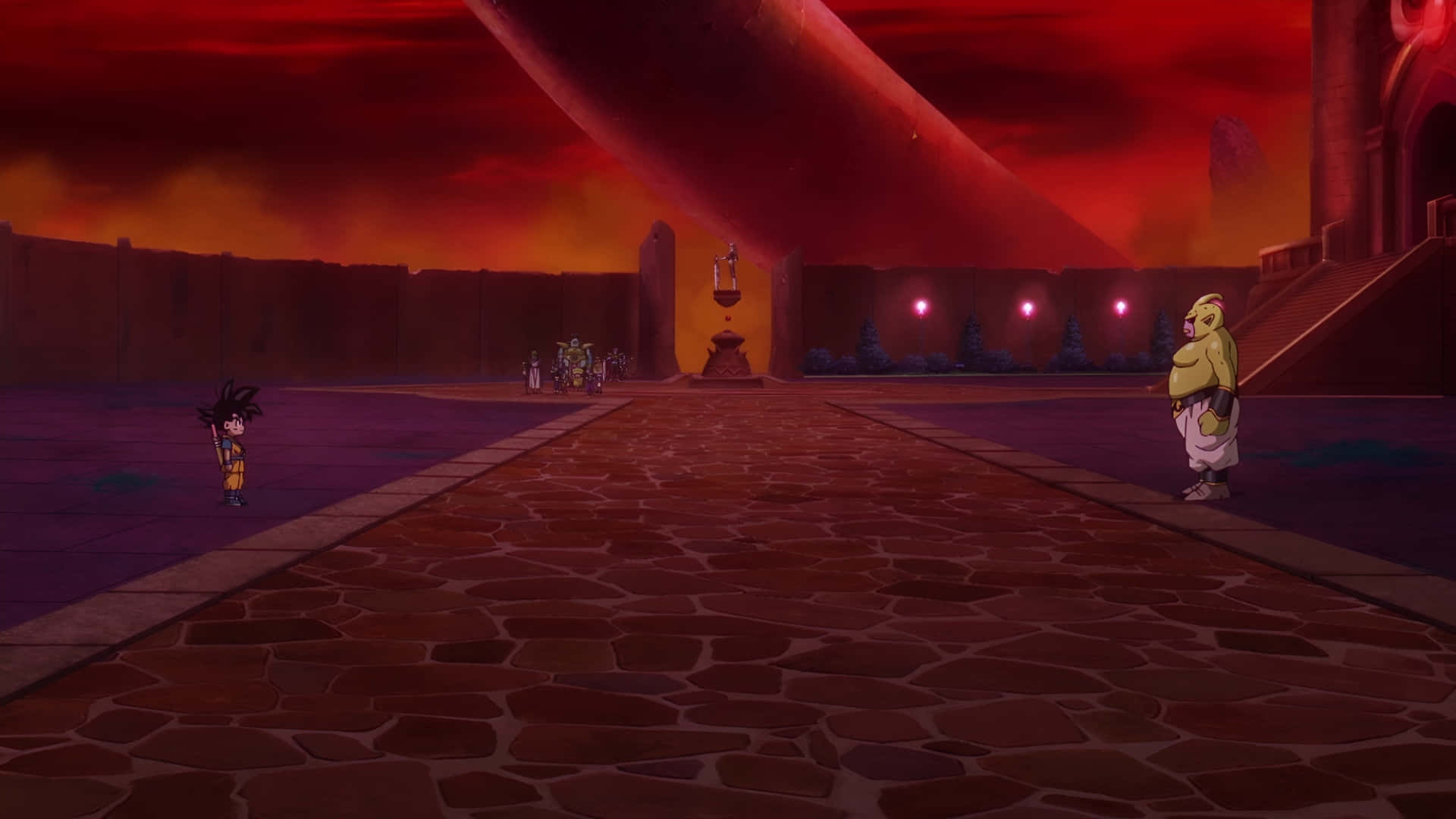 Dragon Ball Daima, epic showdown, stone pathway, Full HD Desktop Wallpaper
