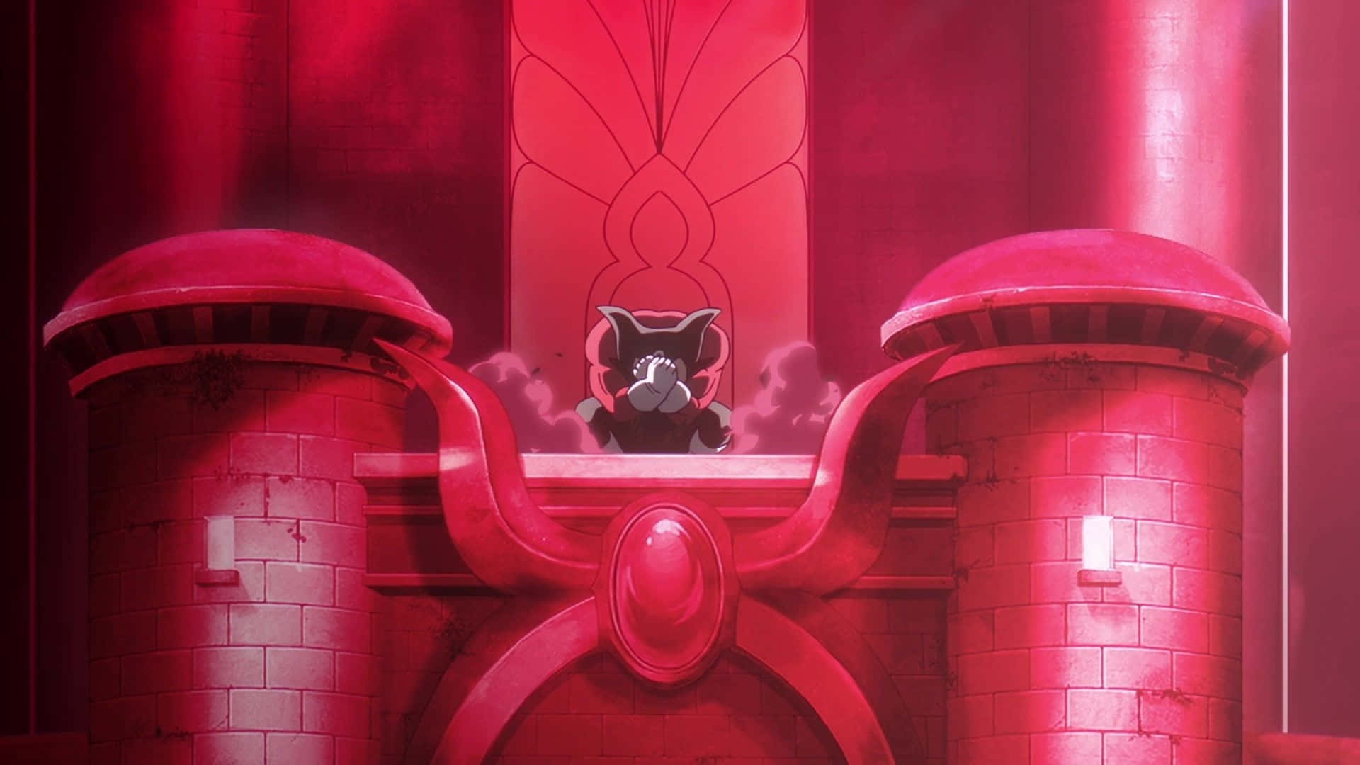 Dragon Ball Daima, Dark Throne Scene, red throne, Full HD Desktop Wallpaper