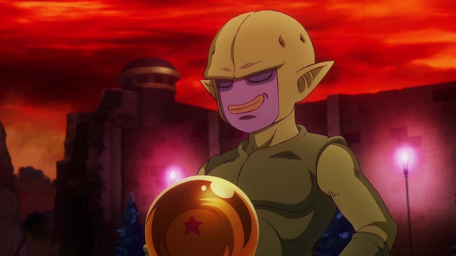 Dragon Ball Daima, alien warrior, purple-skinned, Full HD Desktop Wallpaper