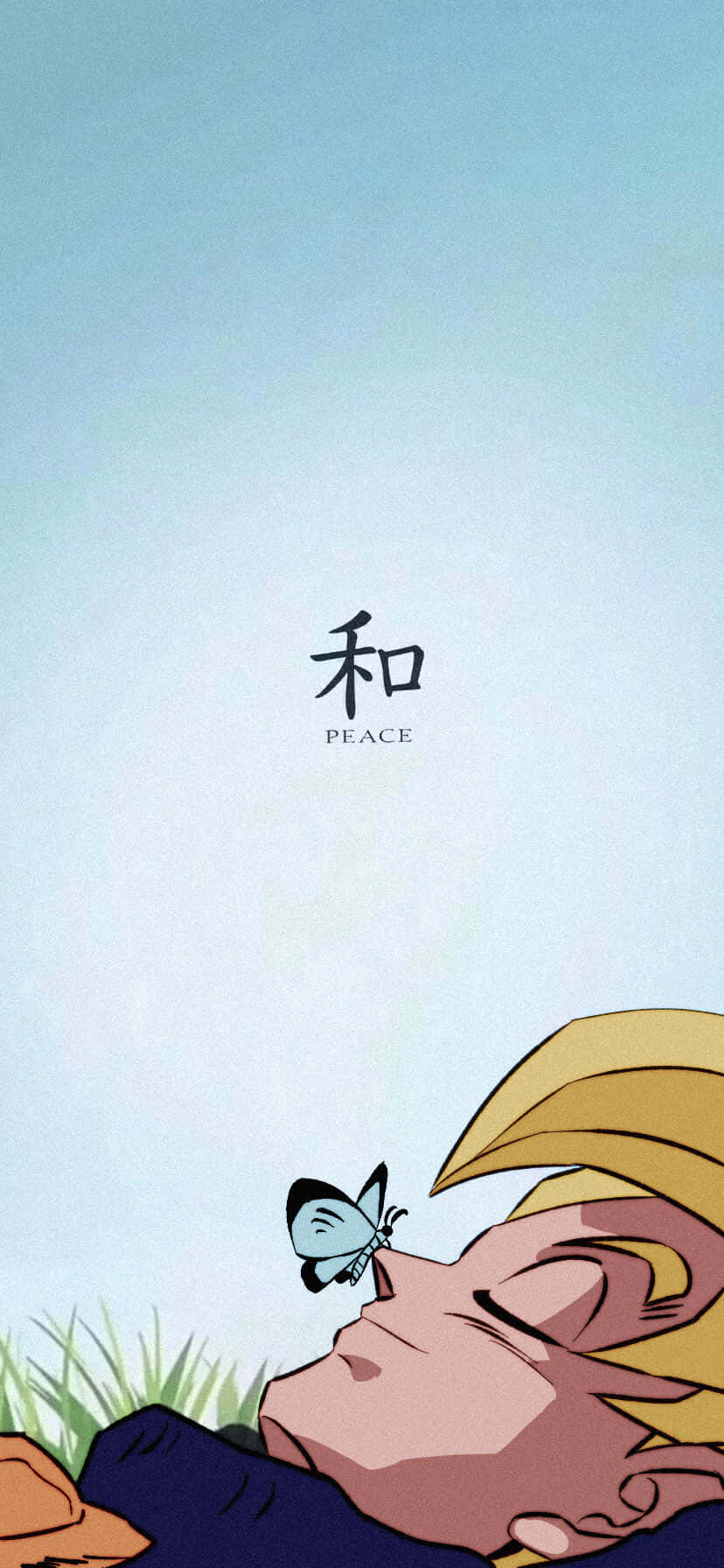 Dragon Ball, peaceful rest, blue butterfly, HD Phone Wallpaper