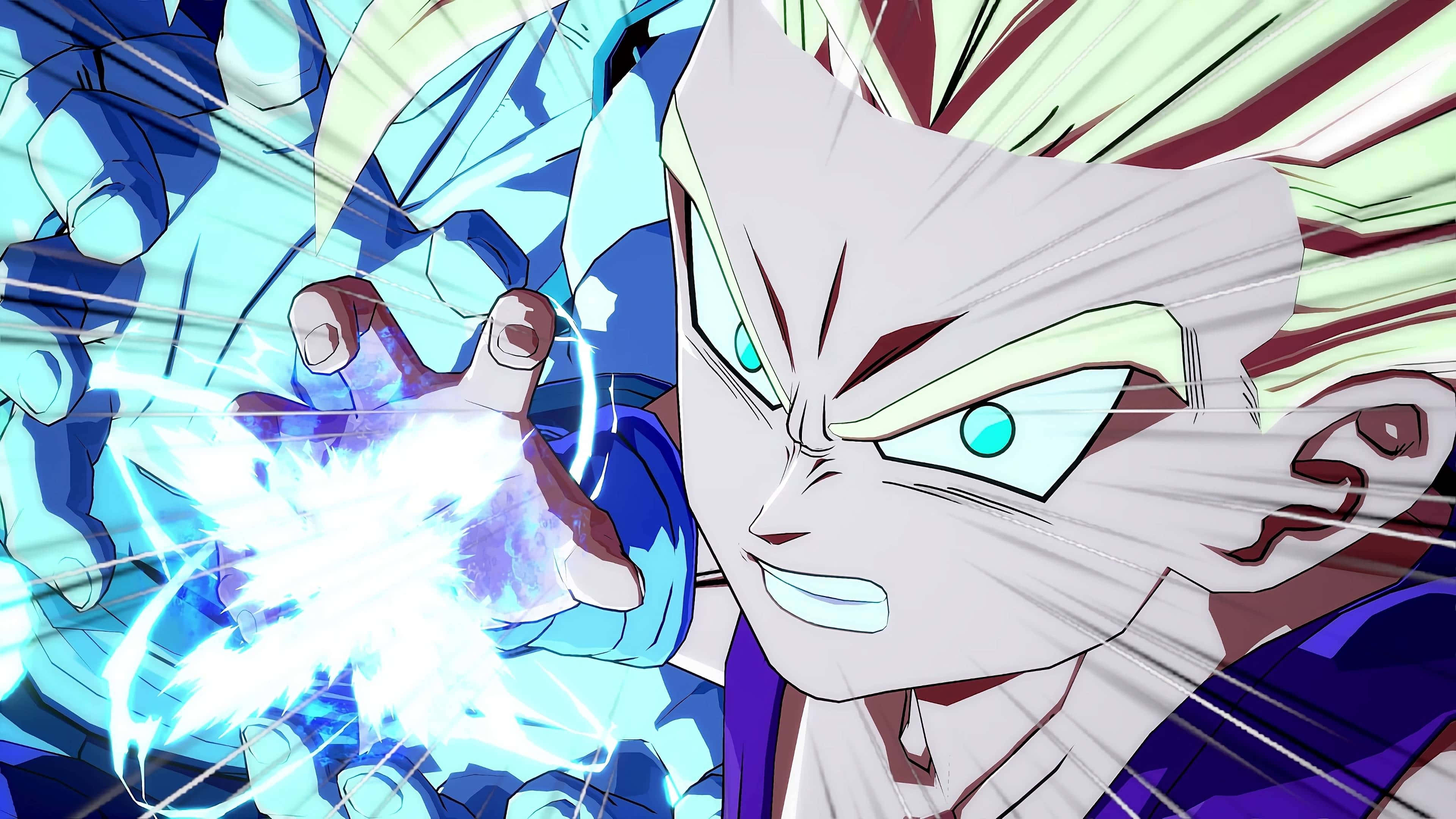 Dragon Ball FighterZ, spiky hair, glowing eyes, 4K Desktop Wallpaper