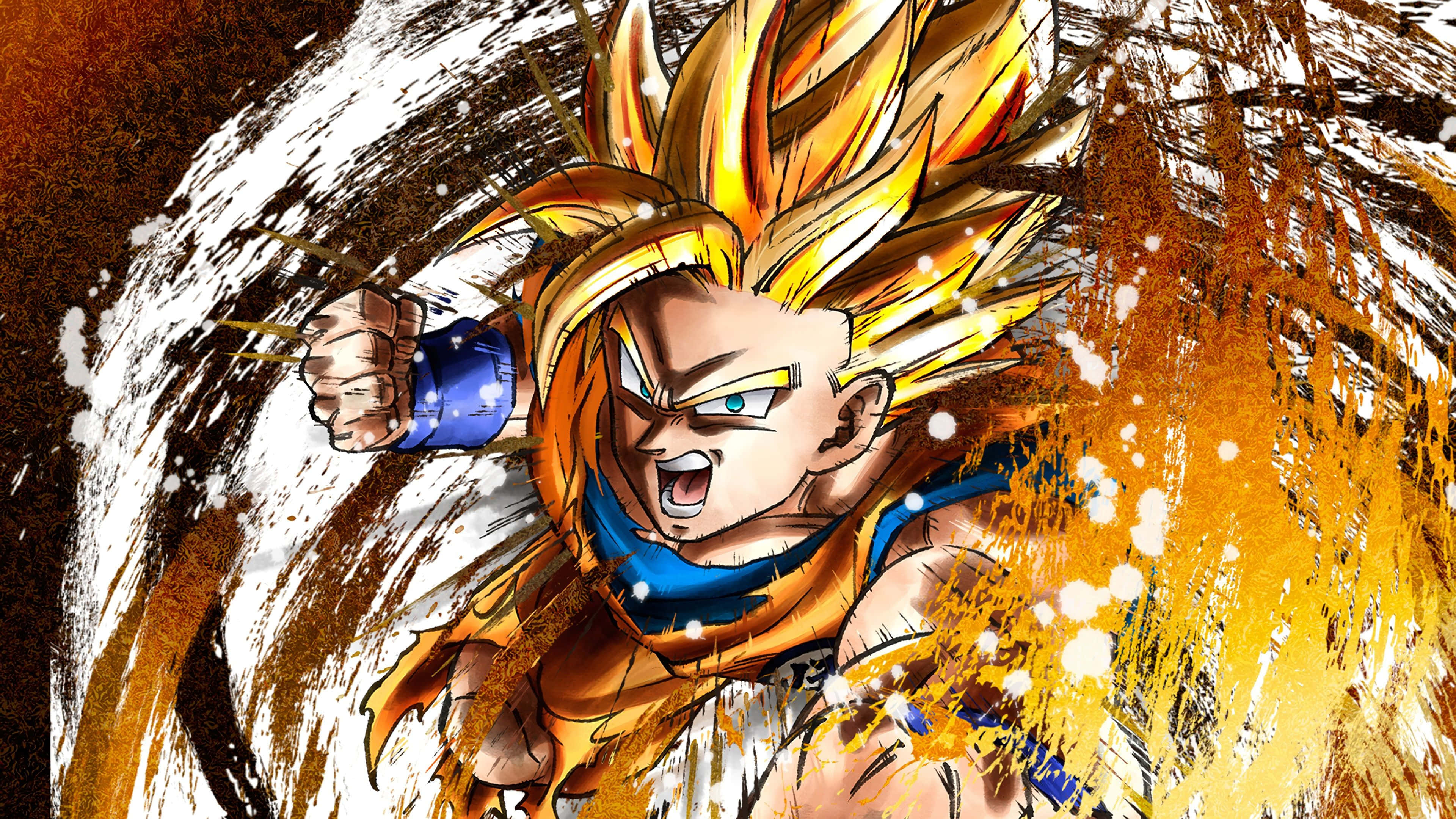 Dragon Ball Fighterz, spiky golden hair, blue armor, 4K Desktop Wallpaper