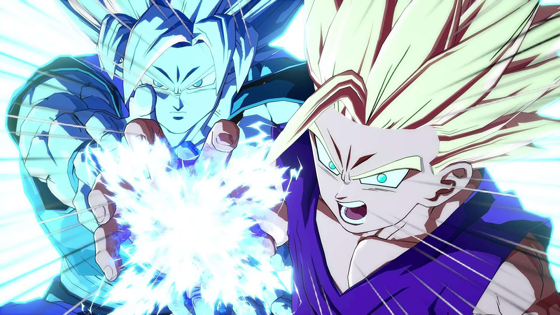 Dragon Ball Fighterz, glowing blue energy blast, anime warriors, Full HD Desktop Wallpaper