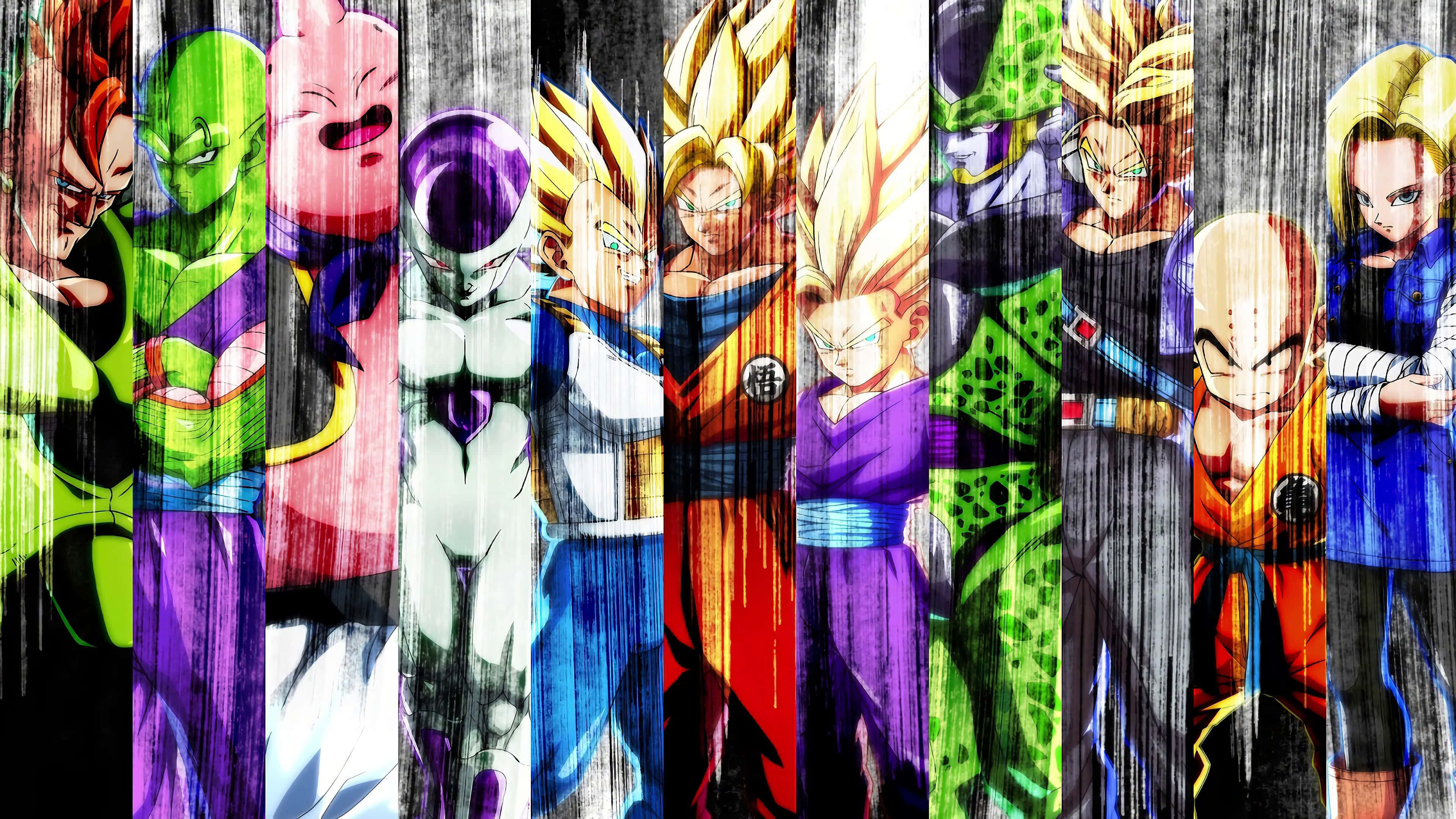 Dragon Ball Fighterz, 3840 x 2160, vertical striped, 4K Desktop Wallpaper